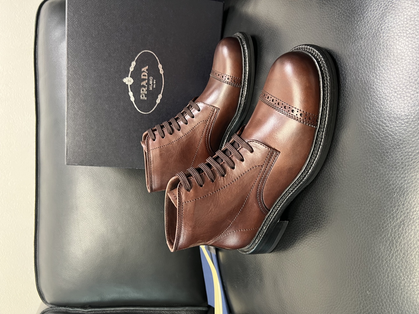 [TOP] PRADA Men's Calfskin Boots - 2 Colors