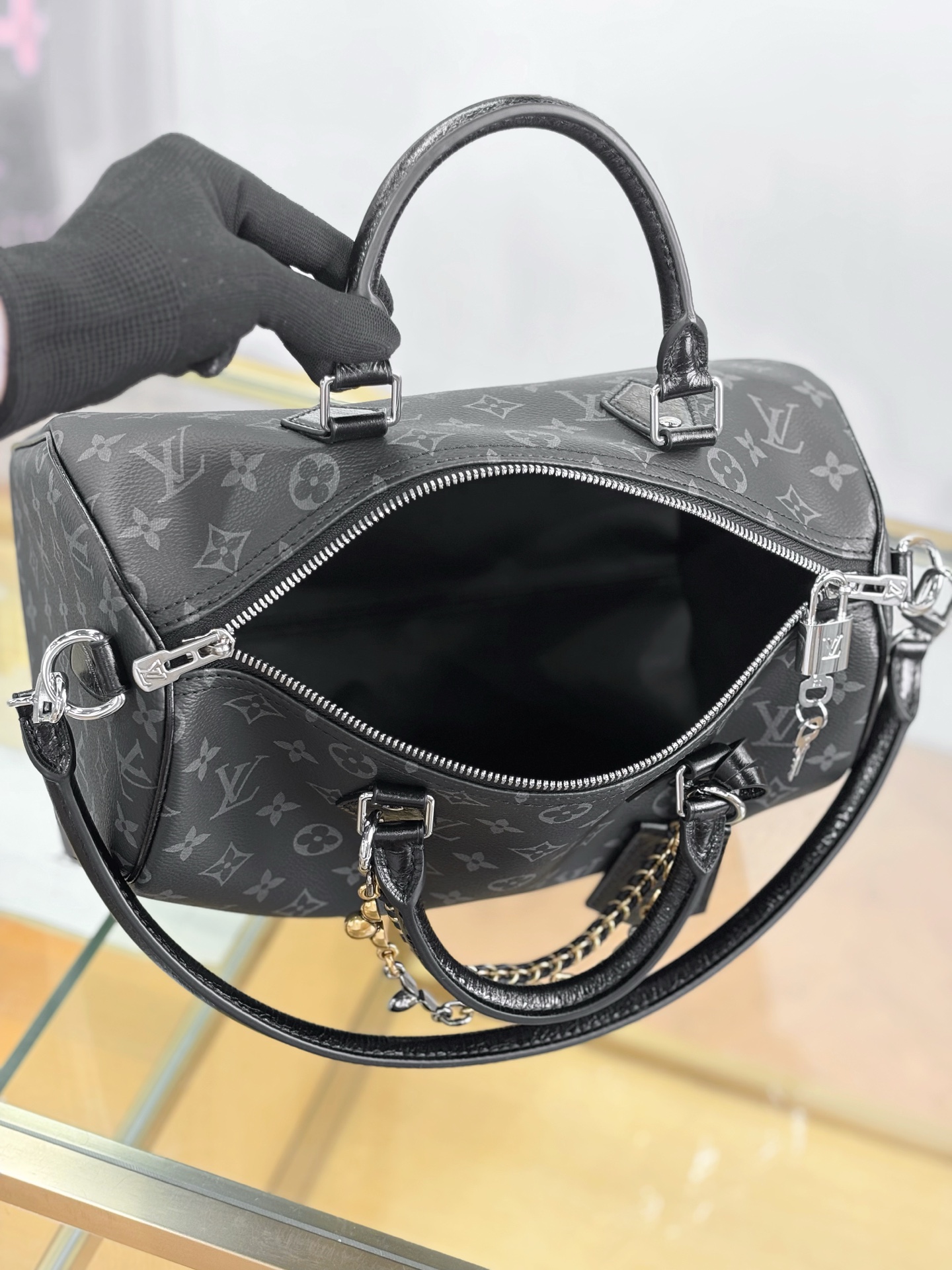 [TOP] Louis Vuitton LV Speedy Bandoulière 30 Monogram Bag 30x21x17 cm - Black