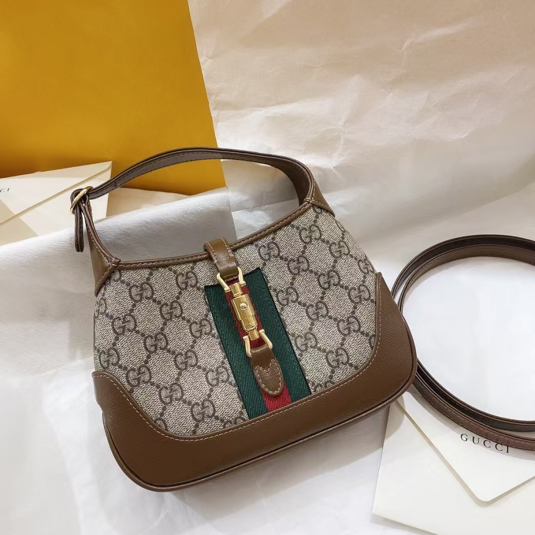 [TOP] GUCCI Jackie 1961 Tote Bag 19x13x3cm - Brown