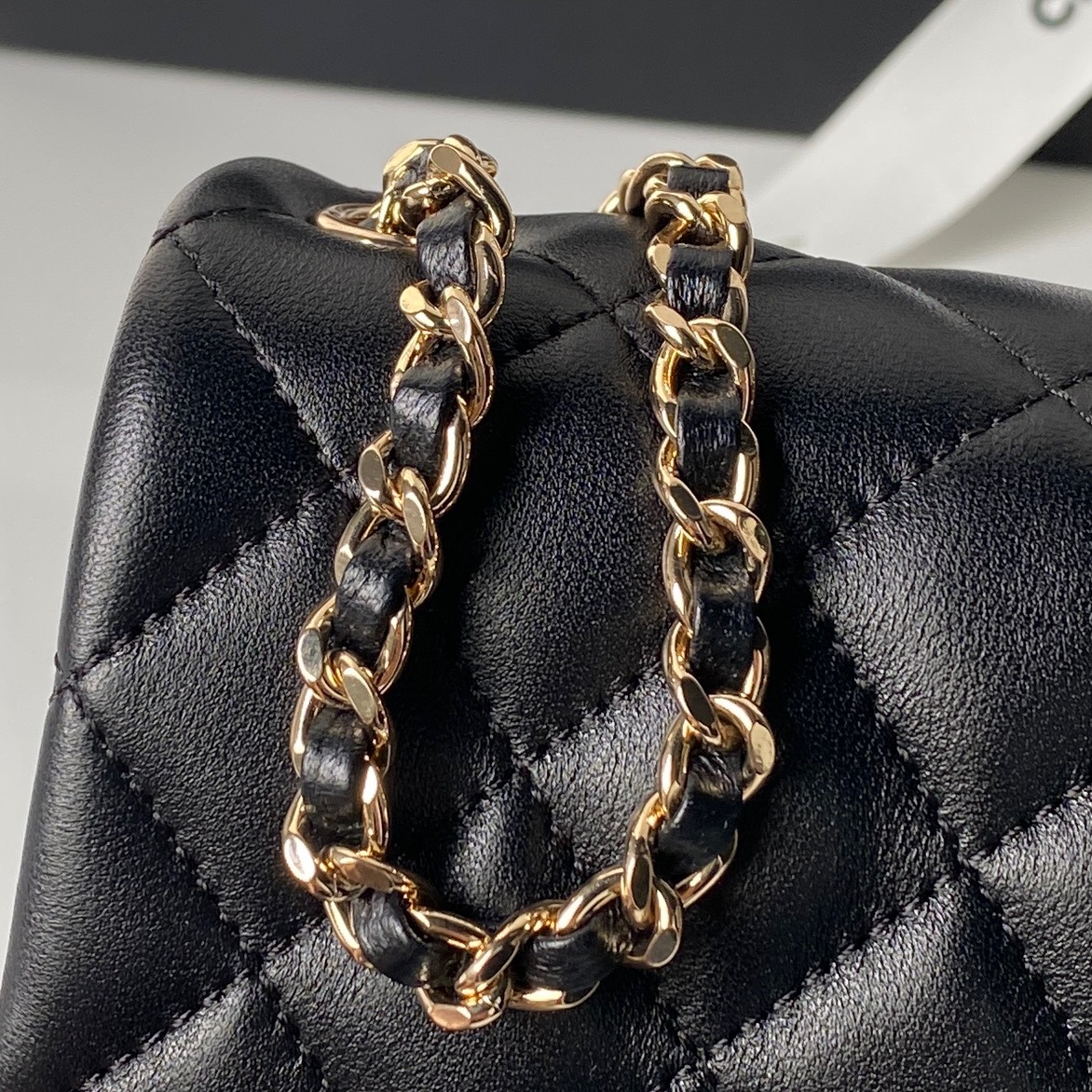 [TOP] CHANEL CF Flap Bag With Golden Ball 20cm -  Black
