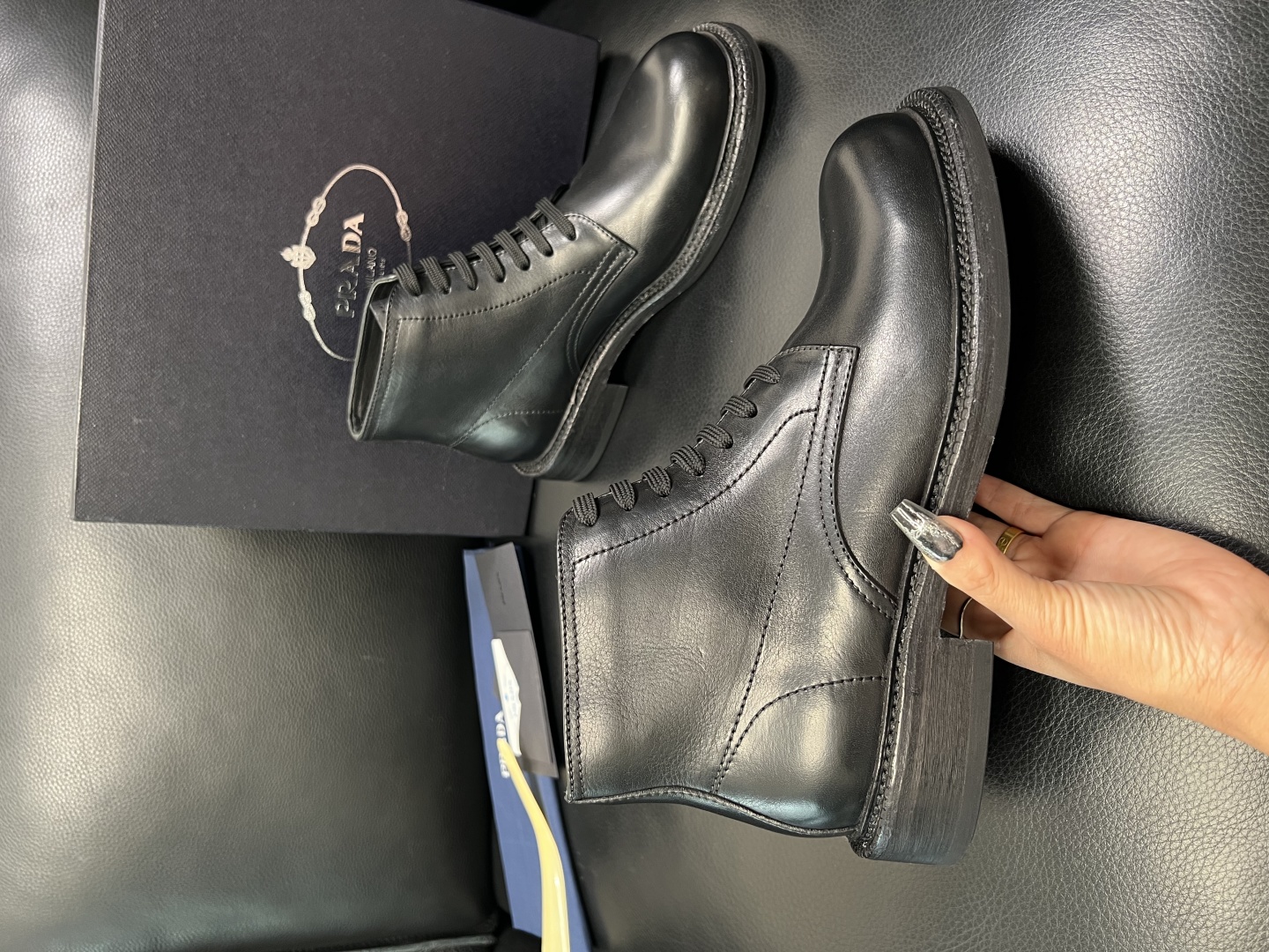 [TOP] PRADA Men's Calfskin Boots - 2 Colors