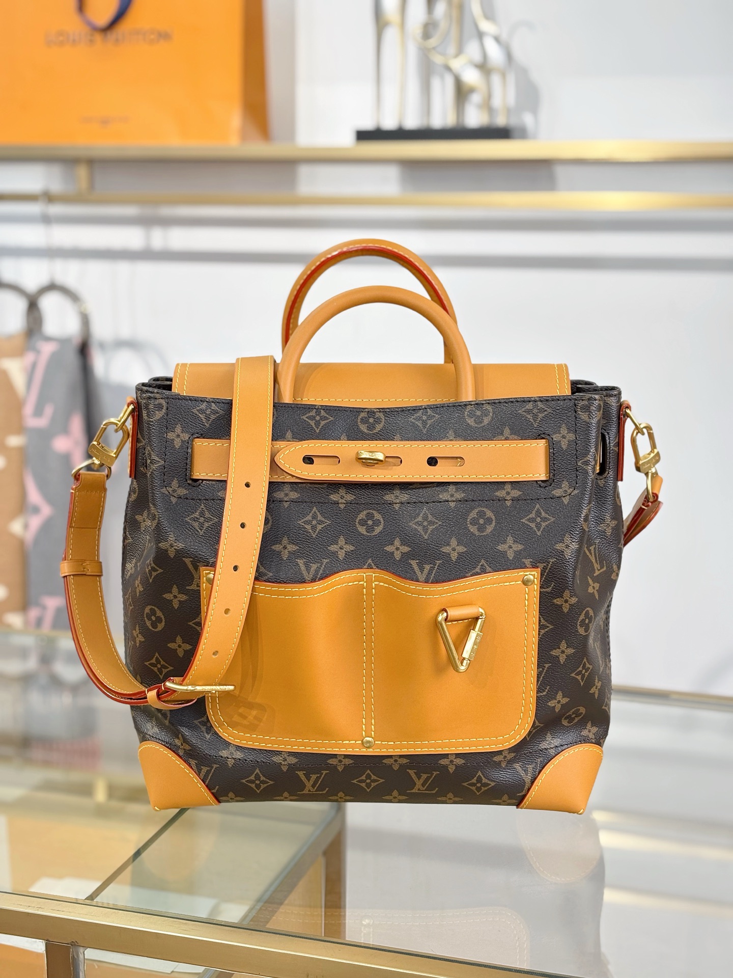 [TOP] Louis Vuitton LV Steamer 30 Monogram Bag 33x32x14 cm - Brown