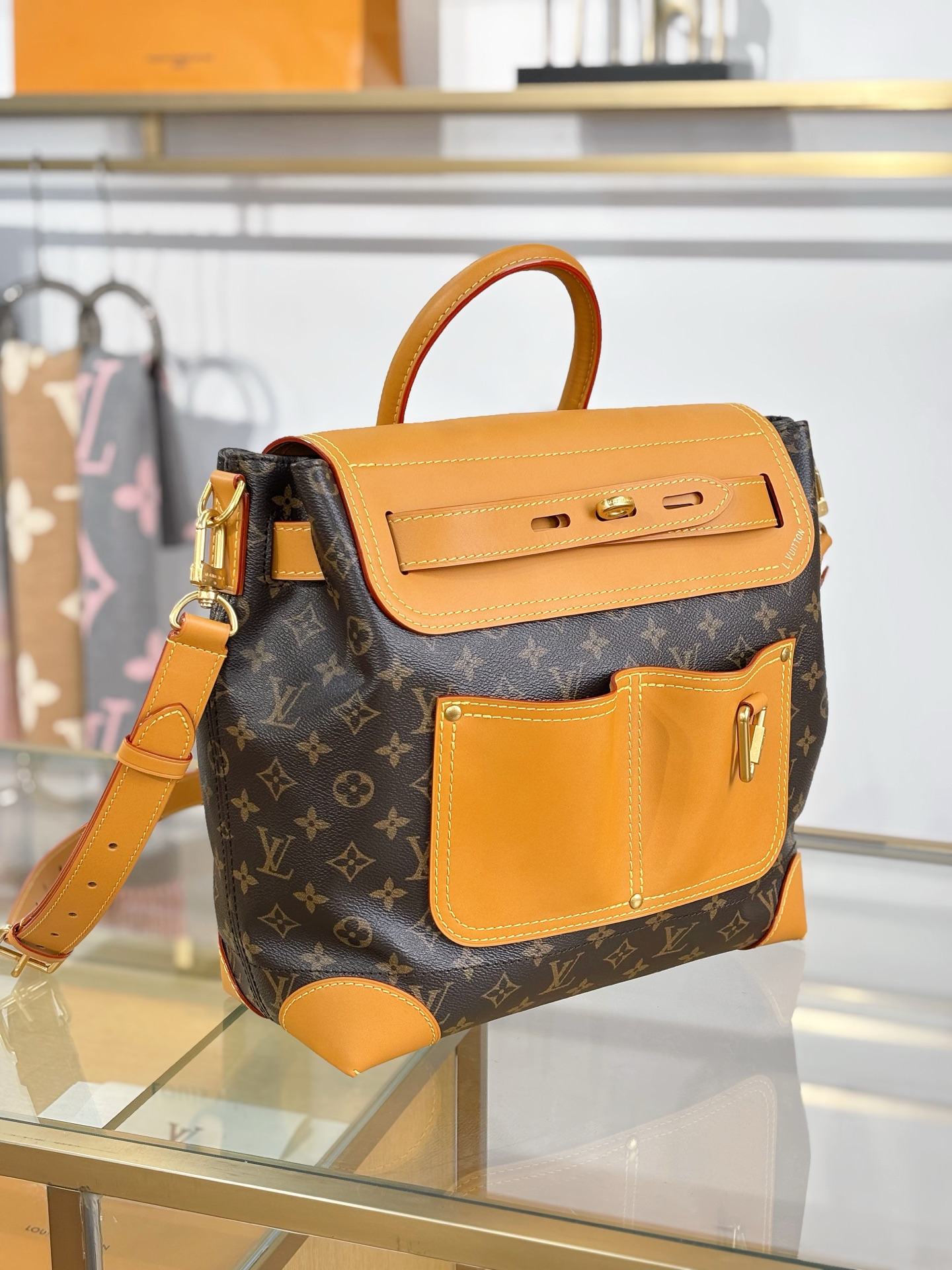 [TOP] Louis Vuitton LV Steamer 30 Monogram Bag 33x32x14 cm - Brown