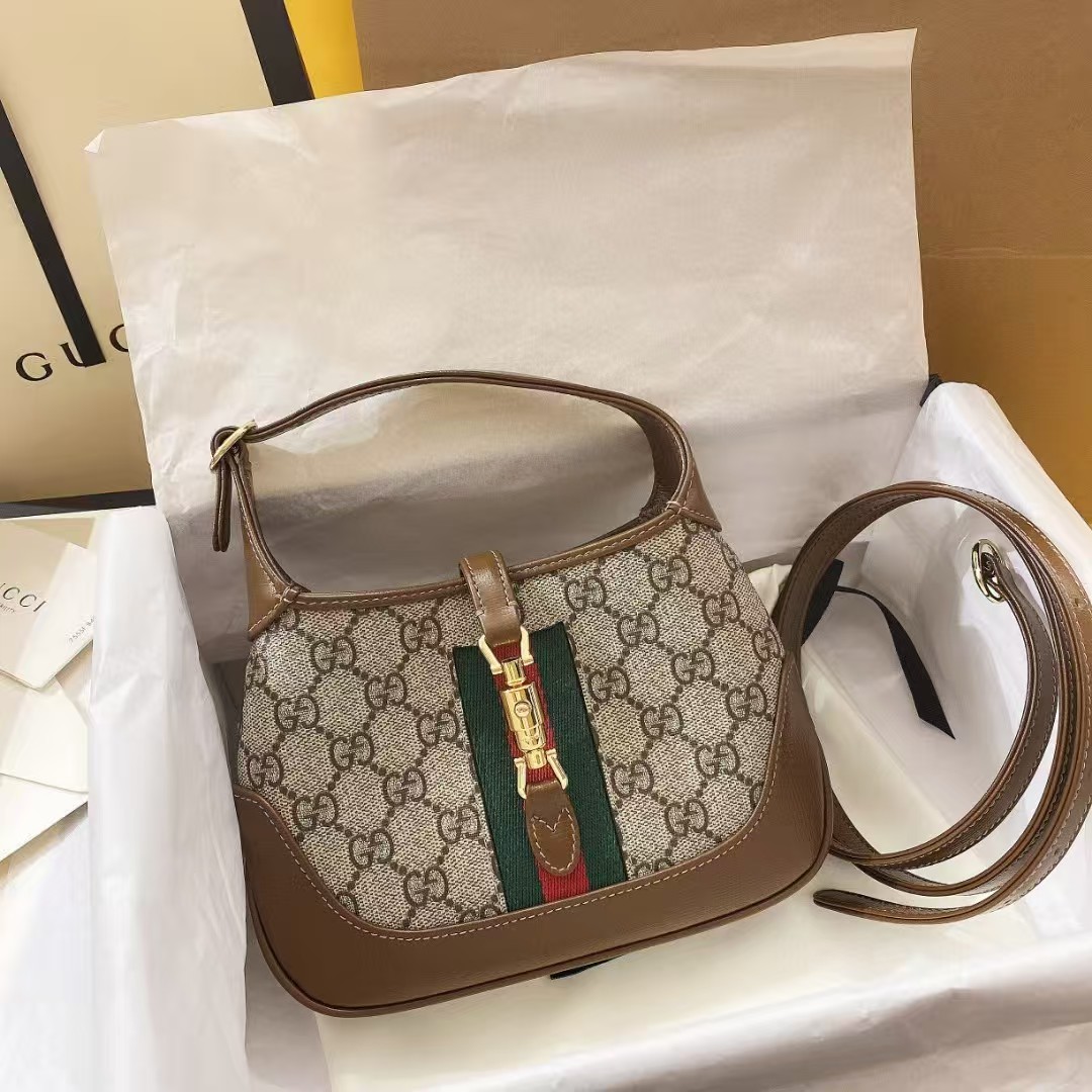 [TOP] GUCCI Jackie 1961 Tote Bag 19x13x3cm - Brown