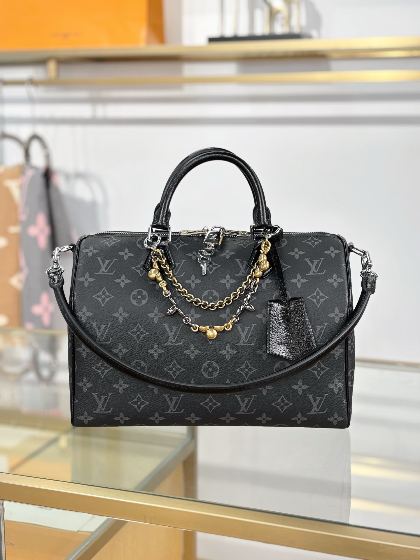 [TOP] Louis Vuitton LV Speedy Bandoulière 30 Monogram Bag 30x21x17 cm - Black