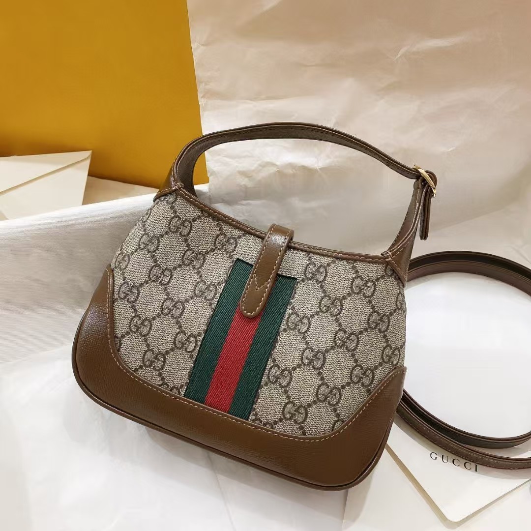 [TOP] GUCCI Jackie 1961 Tote Bag 19x13x3cm - Brown