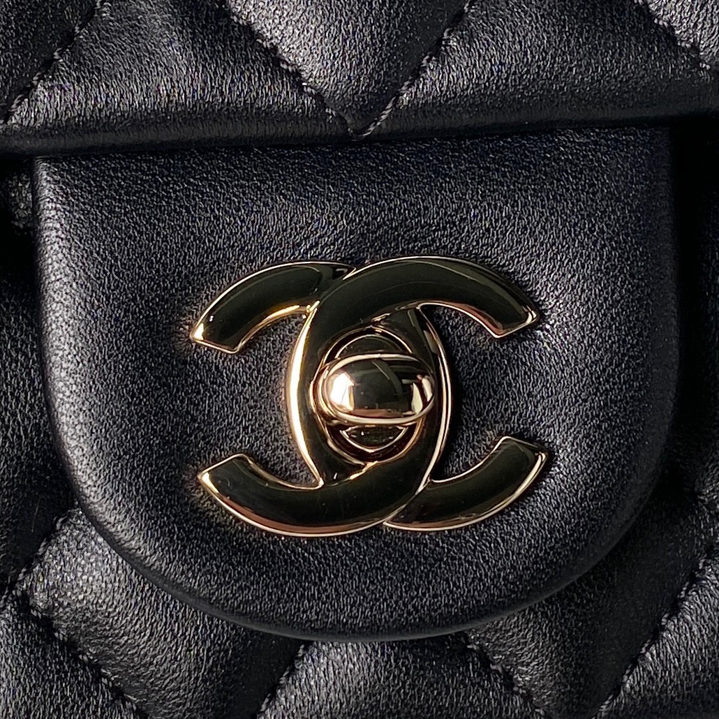 [TOP] CHANEL CF Flap Bag With Golden Ball 20cm -  Black