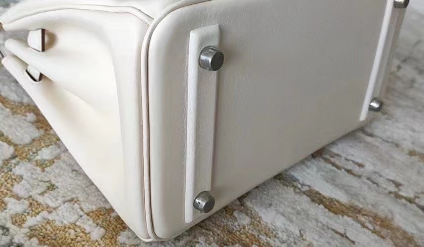 [TOP] HERMES Swift Leather Birkin Shadow Bag 35cm - White (Customized)