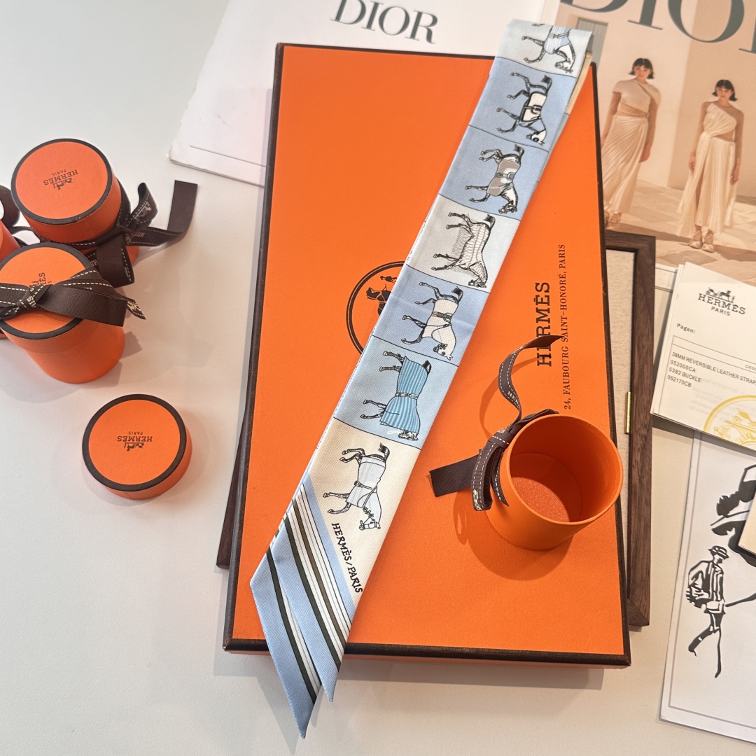 [TOP] HERMES Twilly Scarf 86 x 5 cm - 3 Colours