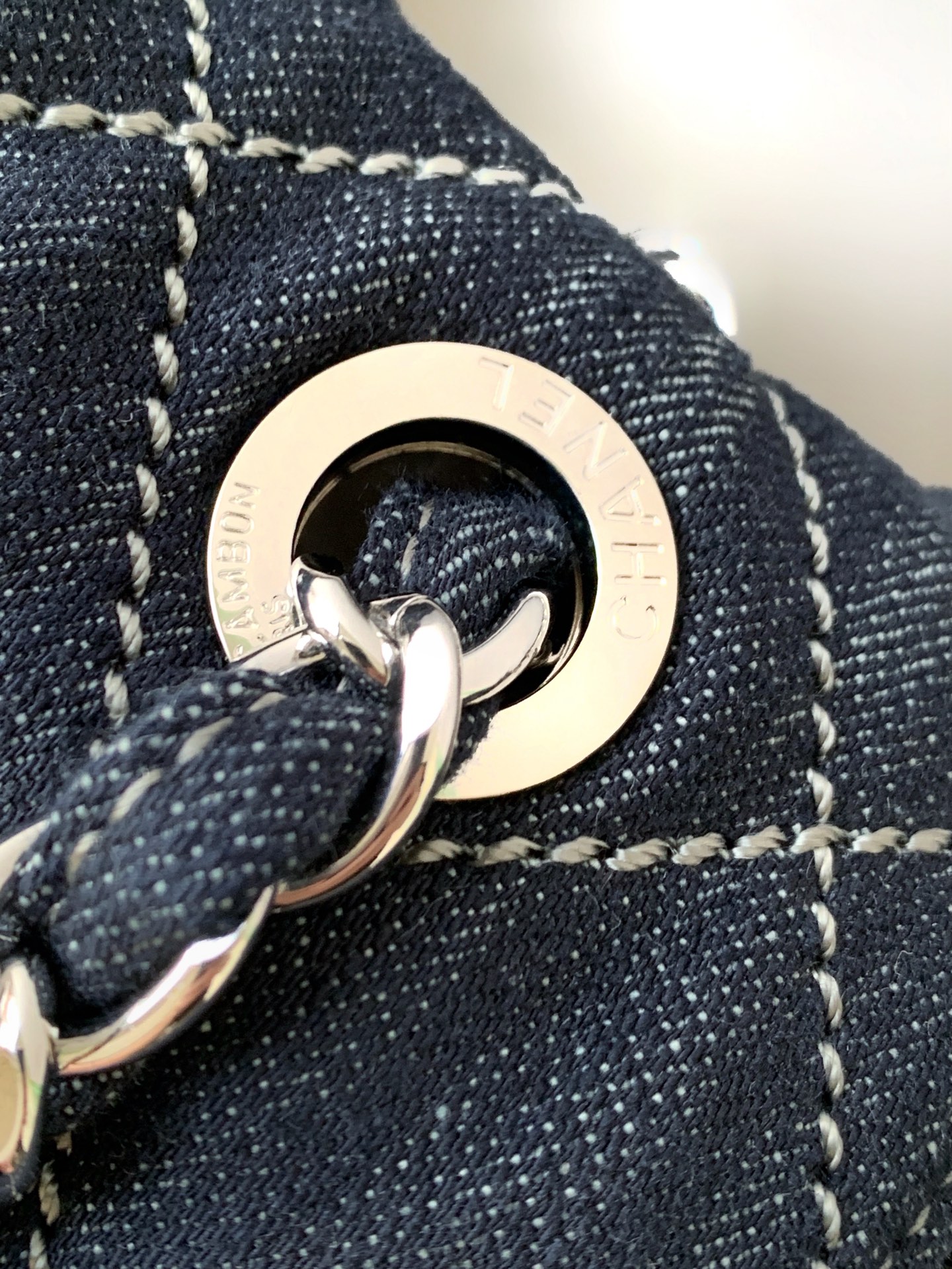 [TOP] CHANEL Classic Denim Flap Bag 30-40-11cm /22-34-10cm - Blue