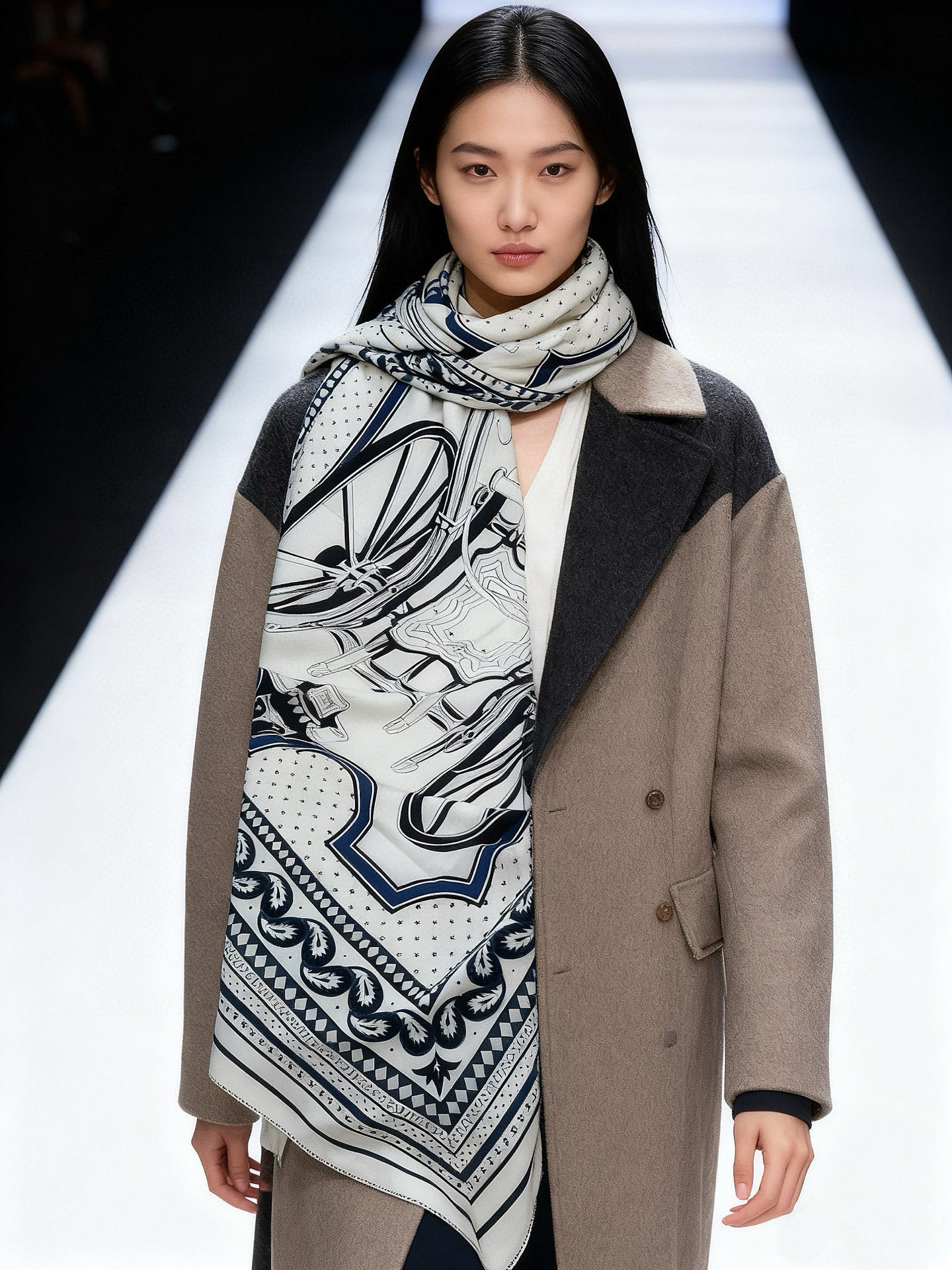 [TOP] HERMES 70% Cashmere + 30% Silk Scarf 140x140 cm - 5 Colors