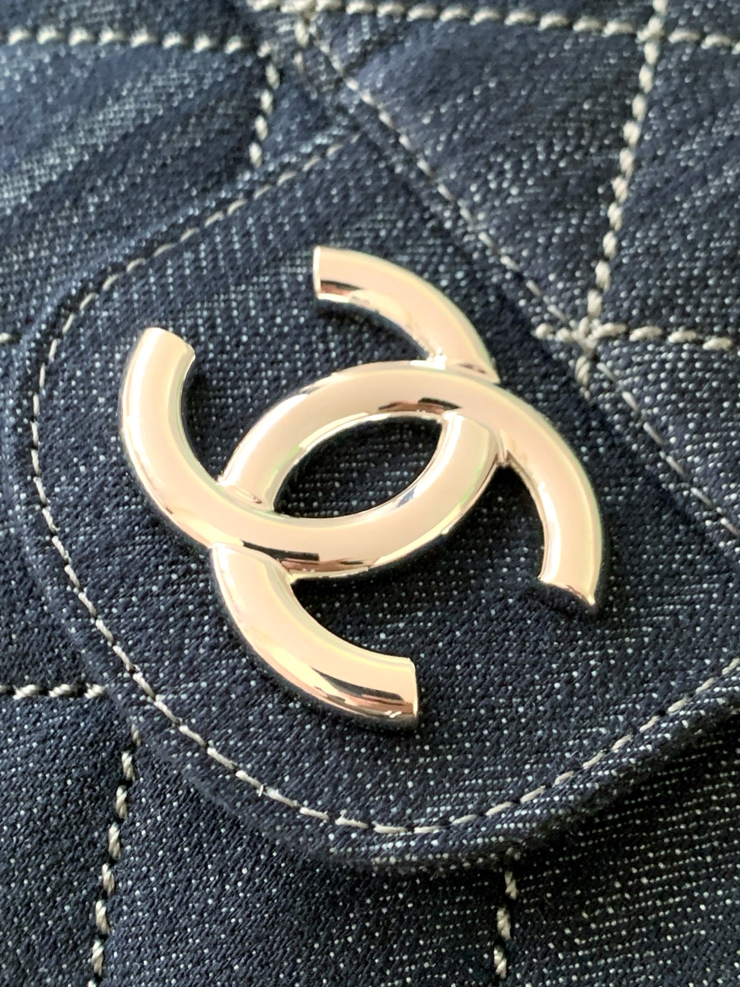 [TOP] CHANEL Classic Denim Flap Bag 30-40-11cm /22-34-10cm - Blue