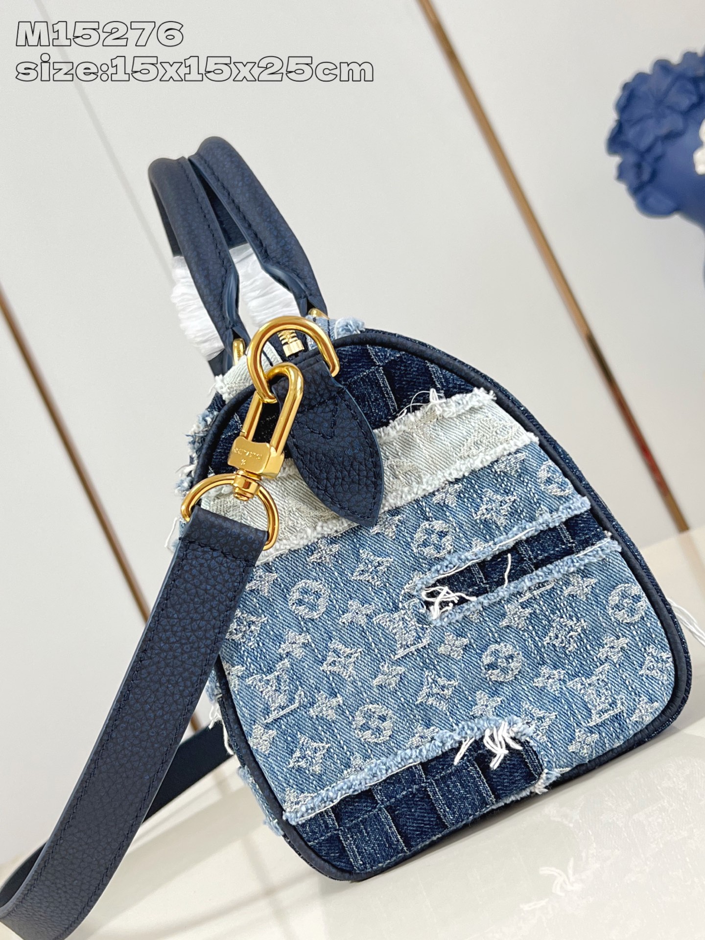 [TOP] Louis Vuitton LV Damier Speedy 25 Bandoulière Bag 25x15x15cm - Blue