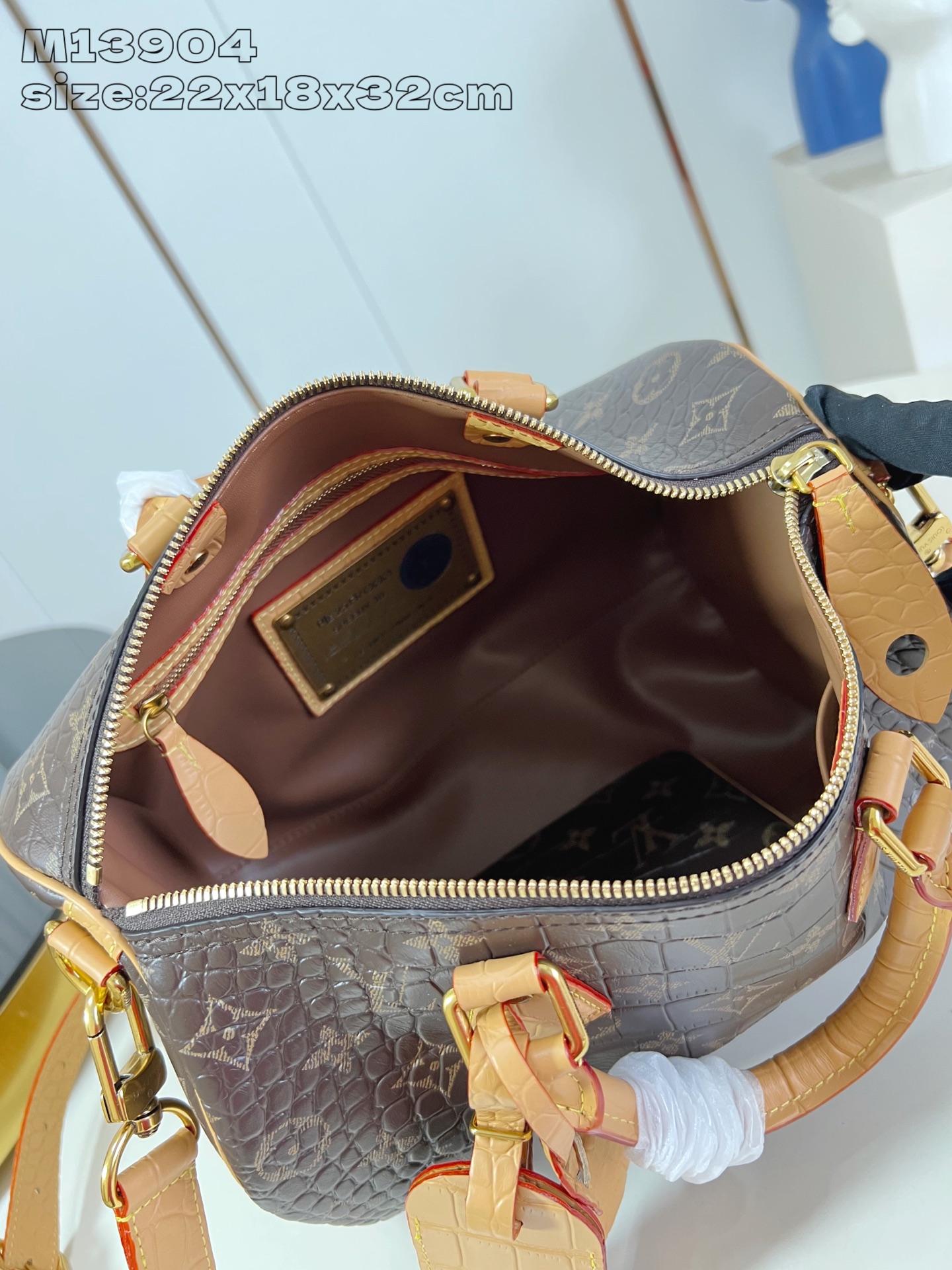 [TOP] Louis Vuitton LV Speedy 30 Bandoulière Bag Crocodile Pattern 22.5 x 18 x 32cm - Monogram