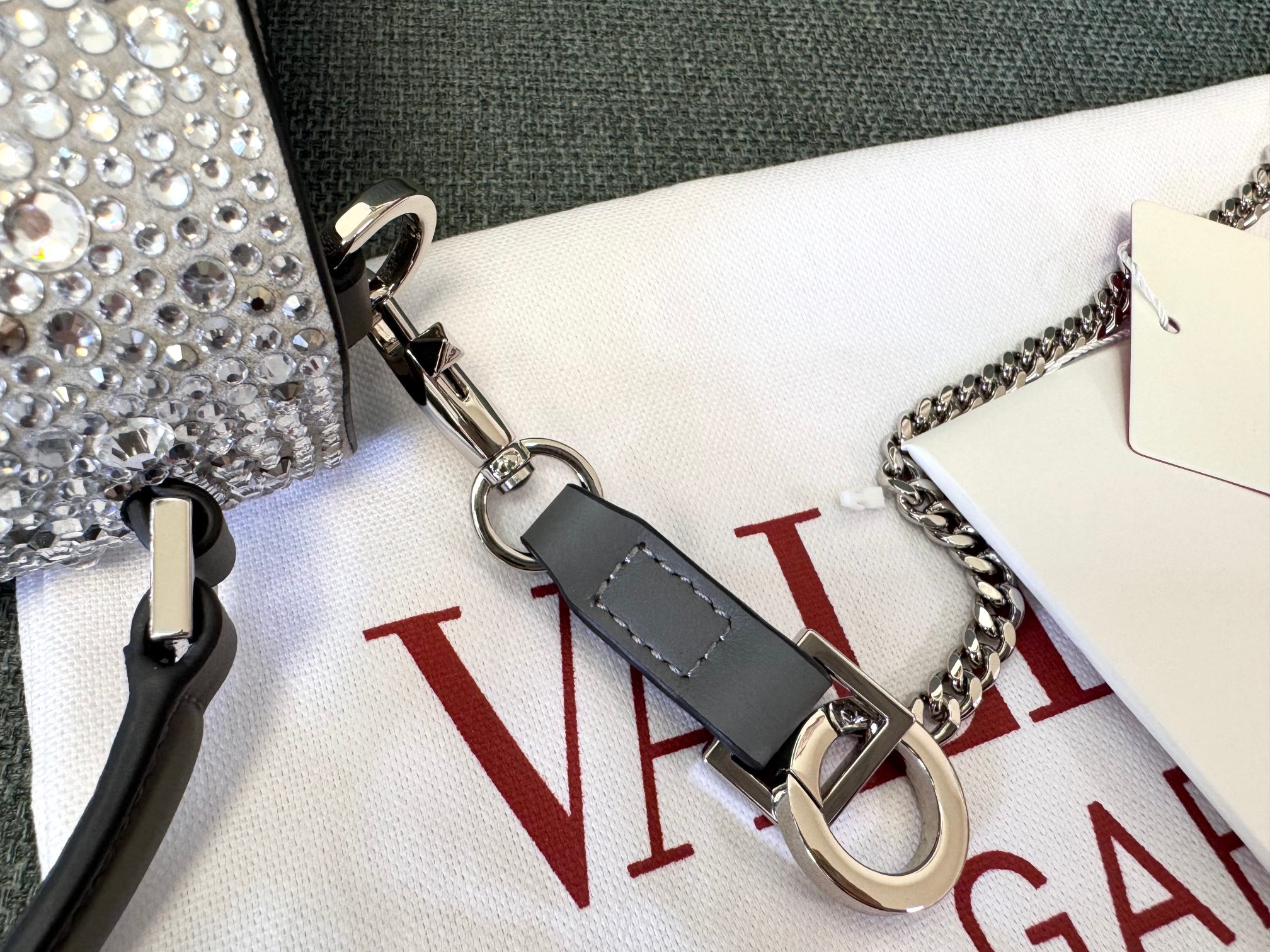 [TOP] VALENTINO VLogo Vsling Bags 19x13x9 cm - Silver