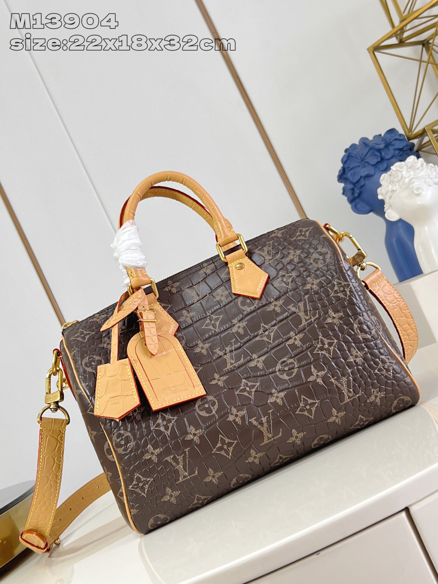 [TOP] Louis Vuitton LV Speedy 30 Bandoulière Bag Crocodile Pattern 22.5 x 18 x 32cm - Monogram