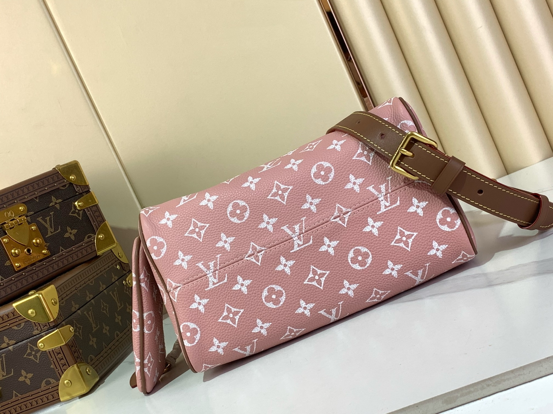 [TOP] Louis Vuitton LV Speedy 25/40 Bandoulière Bag 25x15x15cm/40x26x23cm - Pink