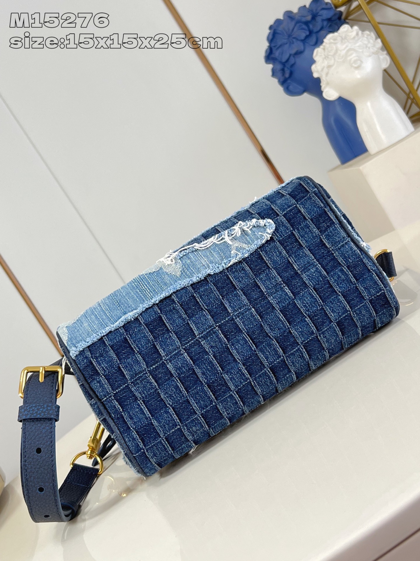 [TOP] Louis Vuitton LV Damier Speedy 25 Bandoulière Bag 25x15x15cm - Blue