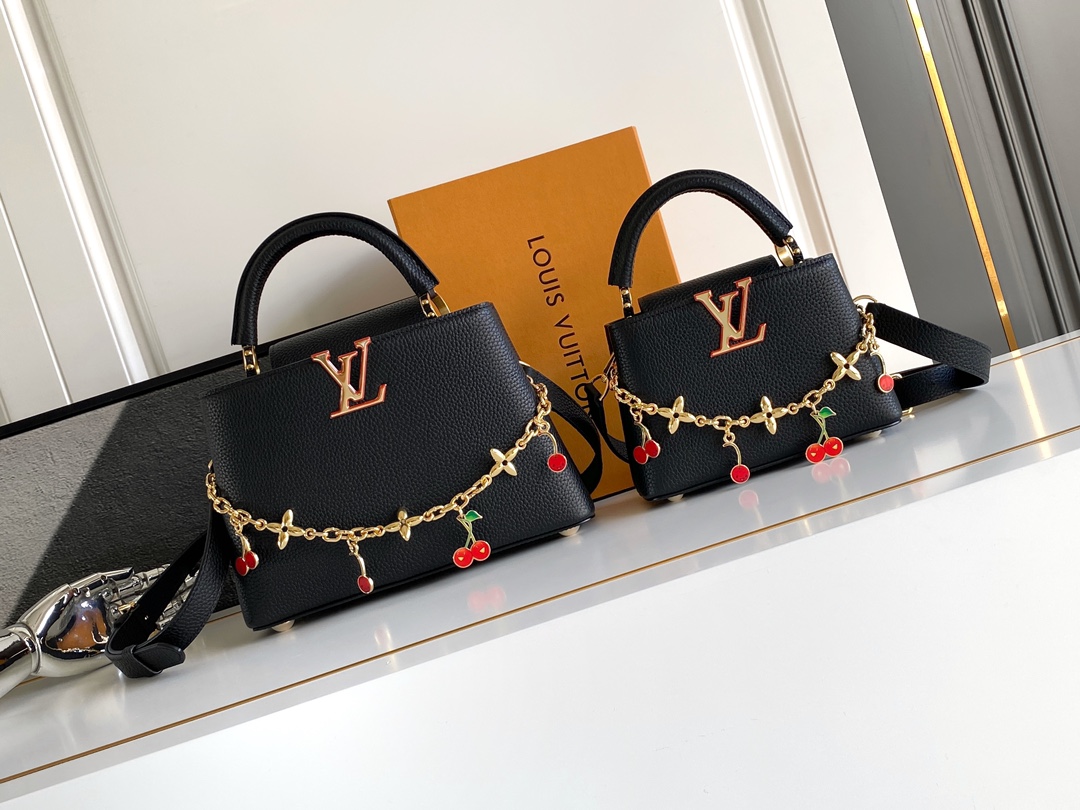 [TOP] Louis Vuitton LV Capucines Bag 21cm/27cm - Black