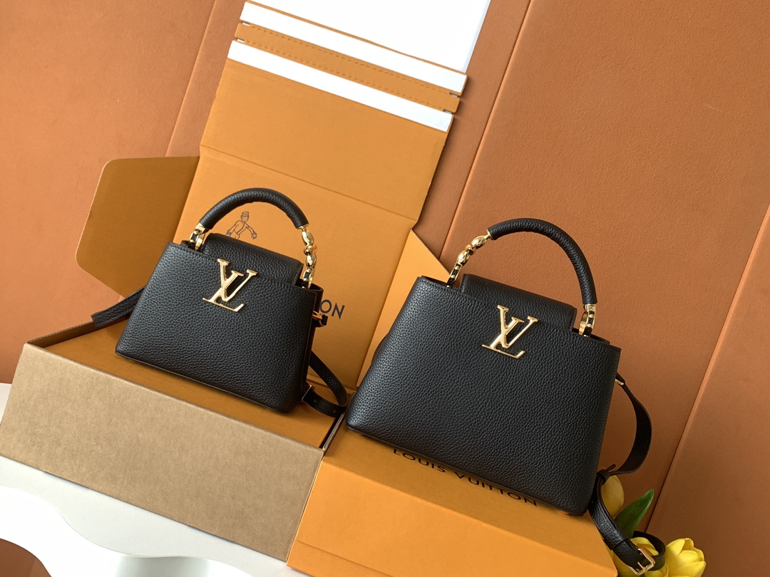 [TOP] Louis Vuitton LV Capucines Bag 21cm/27cm - Black