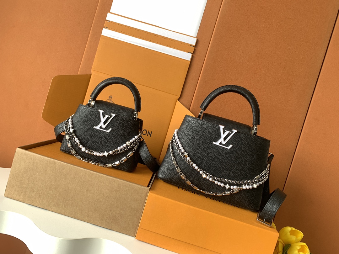 [TOP] Louis Vuitton LV Capucines Bag 21cm/27cm - Black