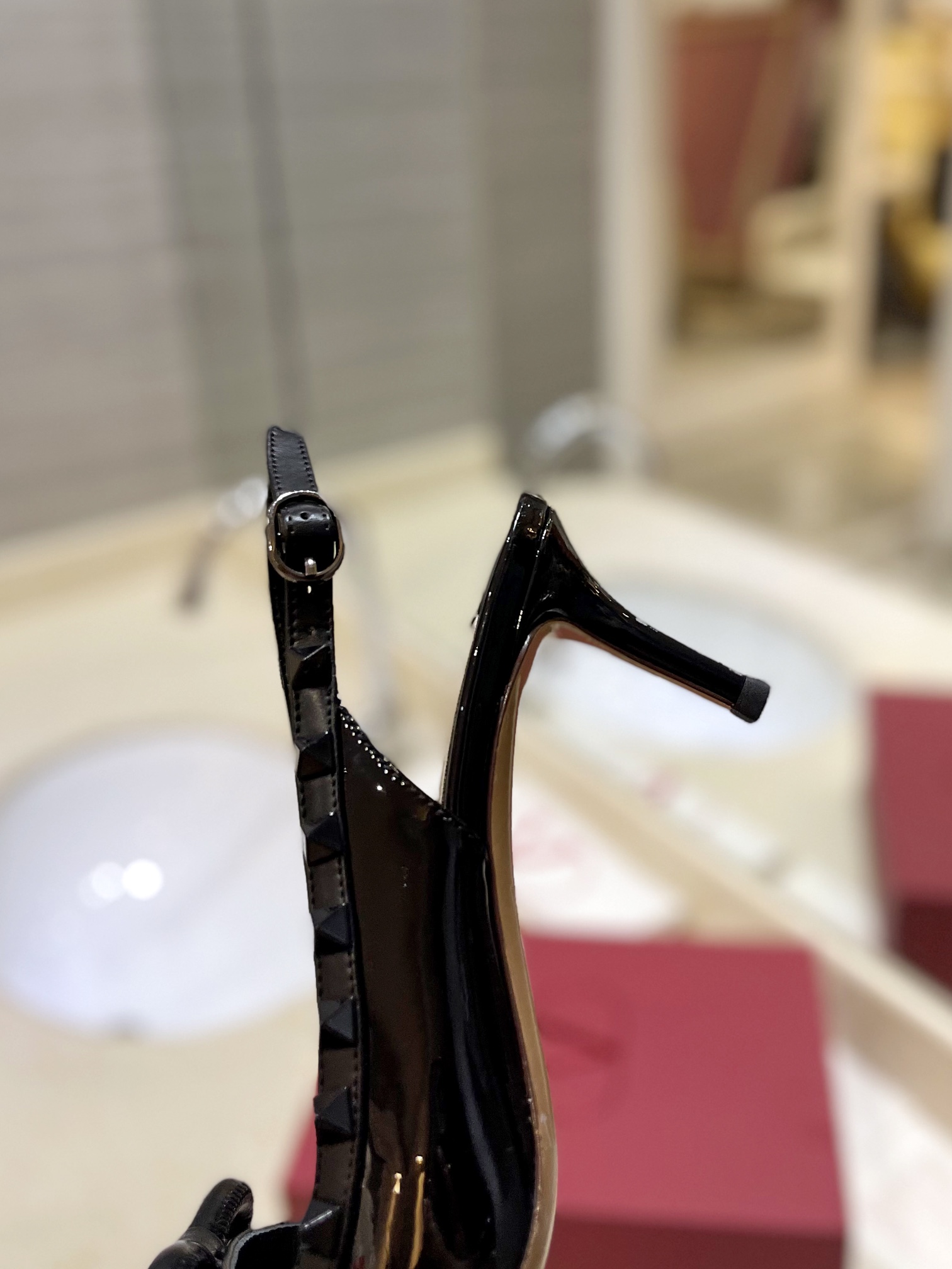 Only One [TOP] VALENTINO Lacquer Leather High Heels - Black - No refund or exchange