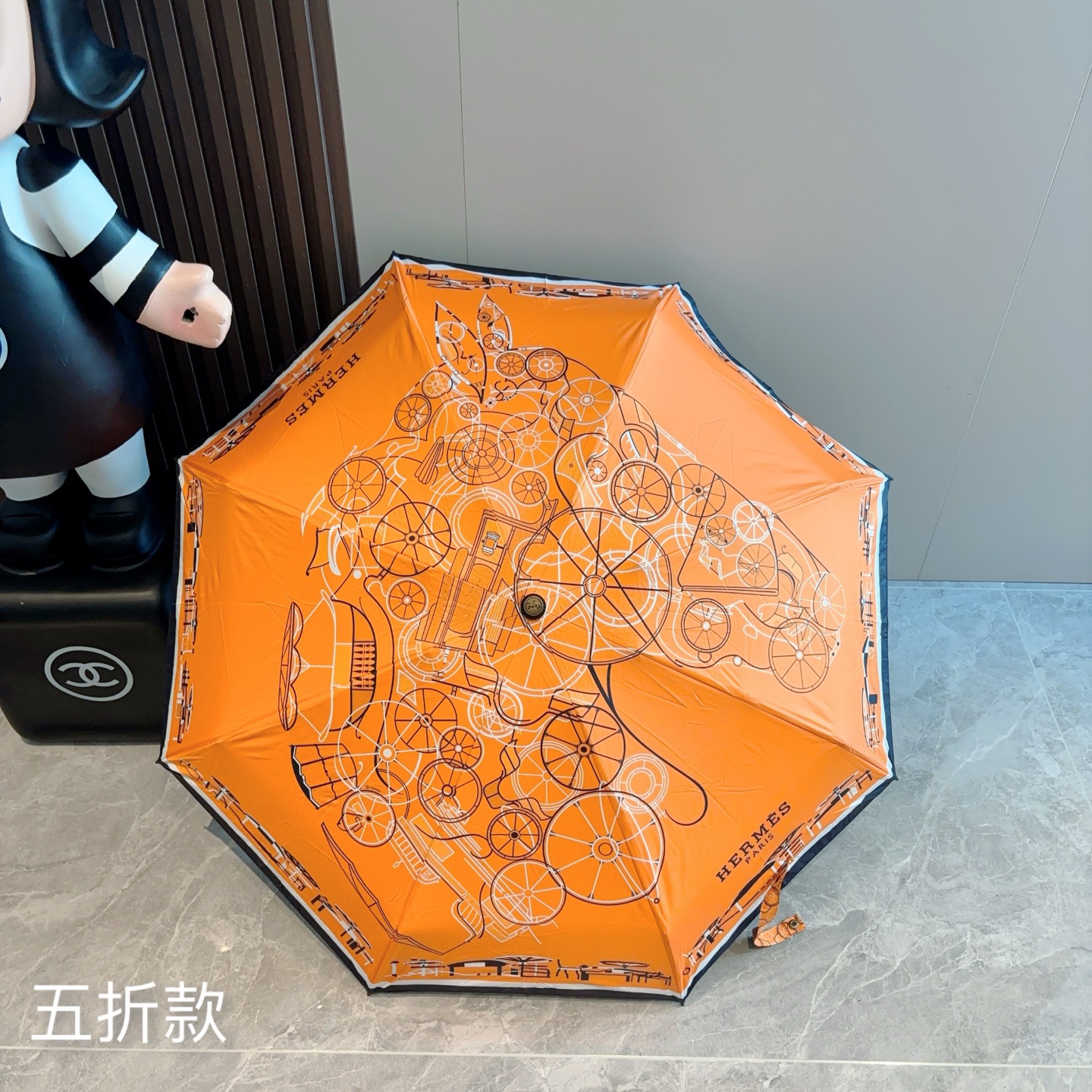 [TOP] HERMES Five-fold Umbrella - Orange