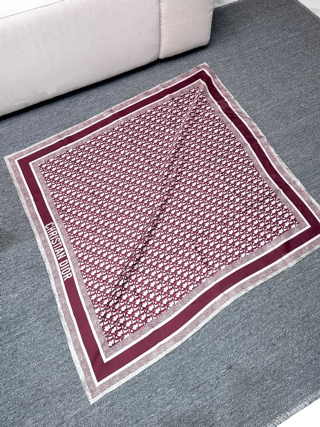 [TOP] Christian Dior Double-sided Oblique Silk Square Scarf 90 x 90 cm - 3 Colours