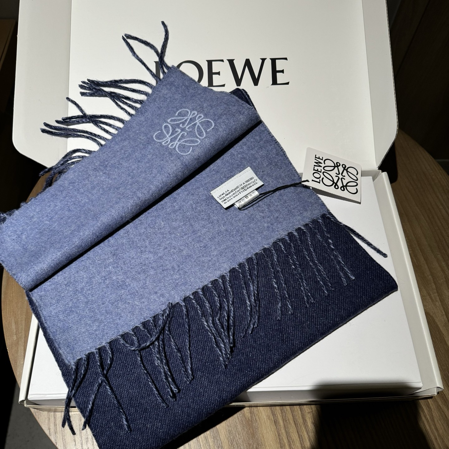 [TOP] LOEWE Wool Scarf 35x190cm - Blue