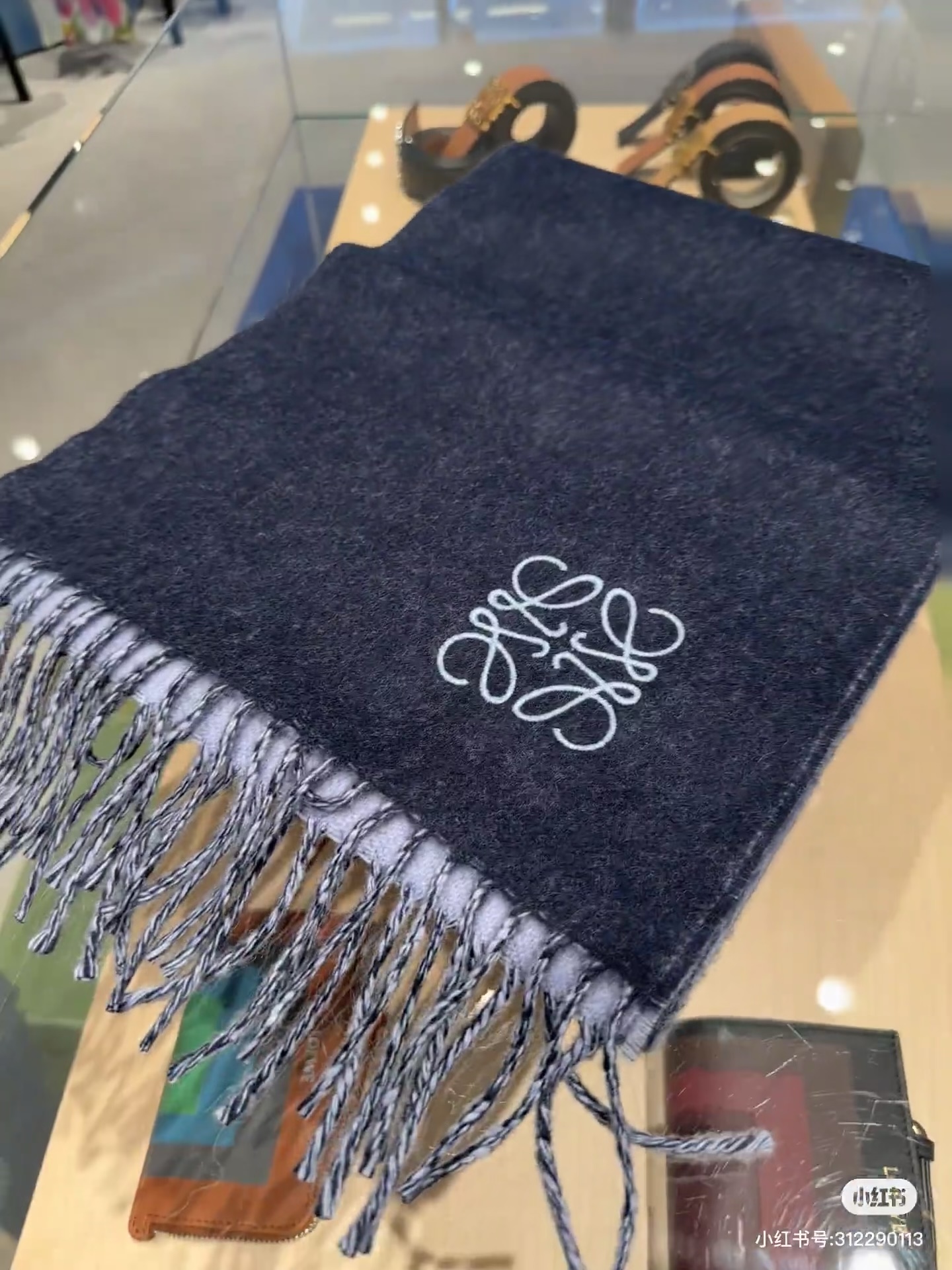 [TOP] LOEWE Wool Scarf 35x190cm - Blue