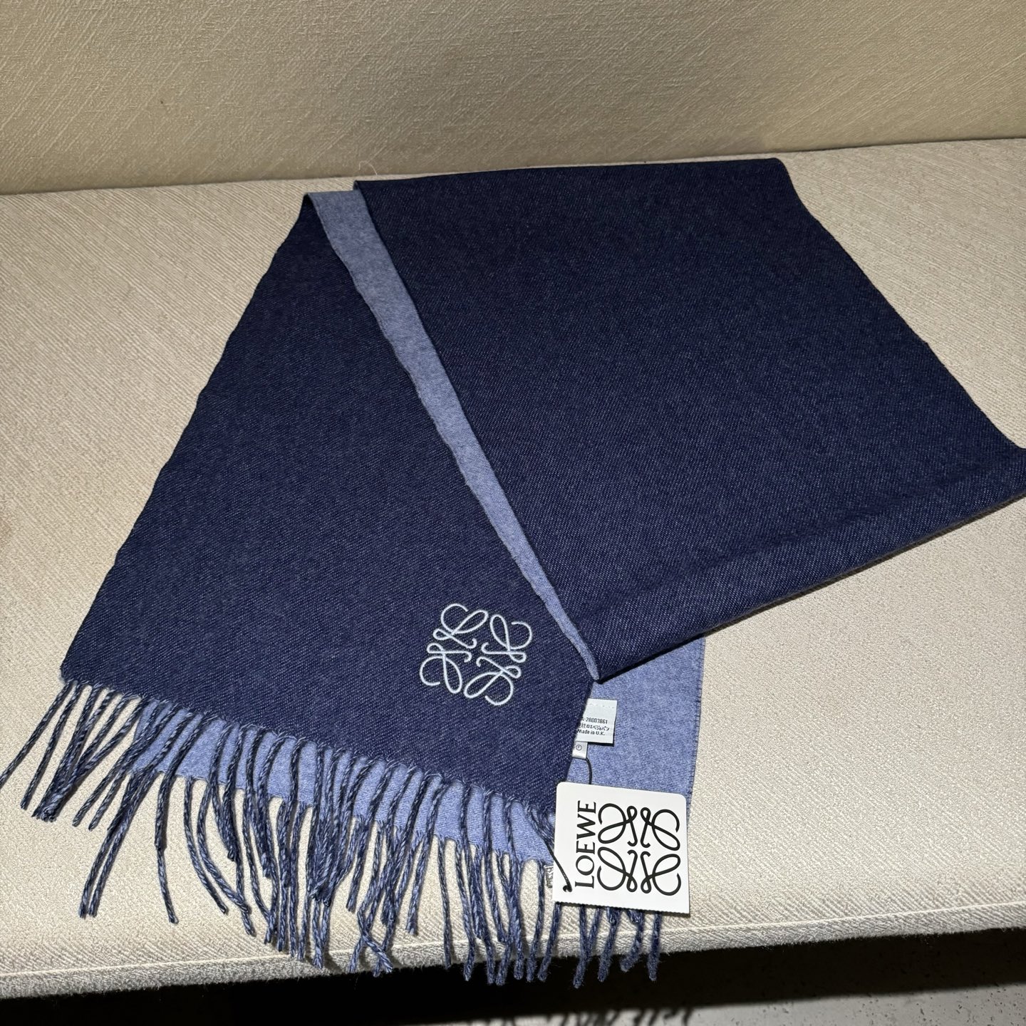 [TOP] LOEWE Wool Scarf 35x190cm - Blue
