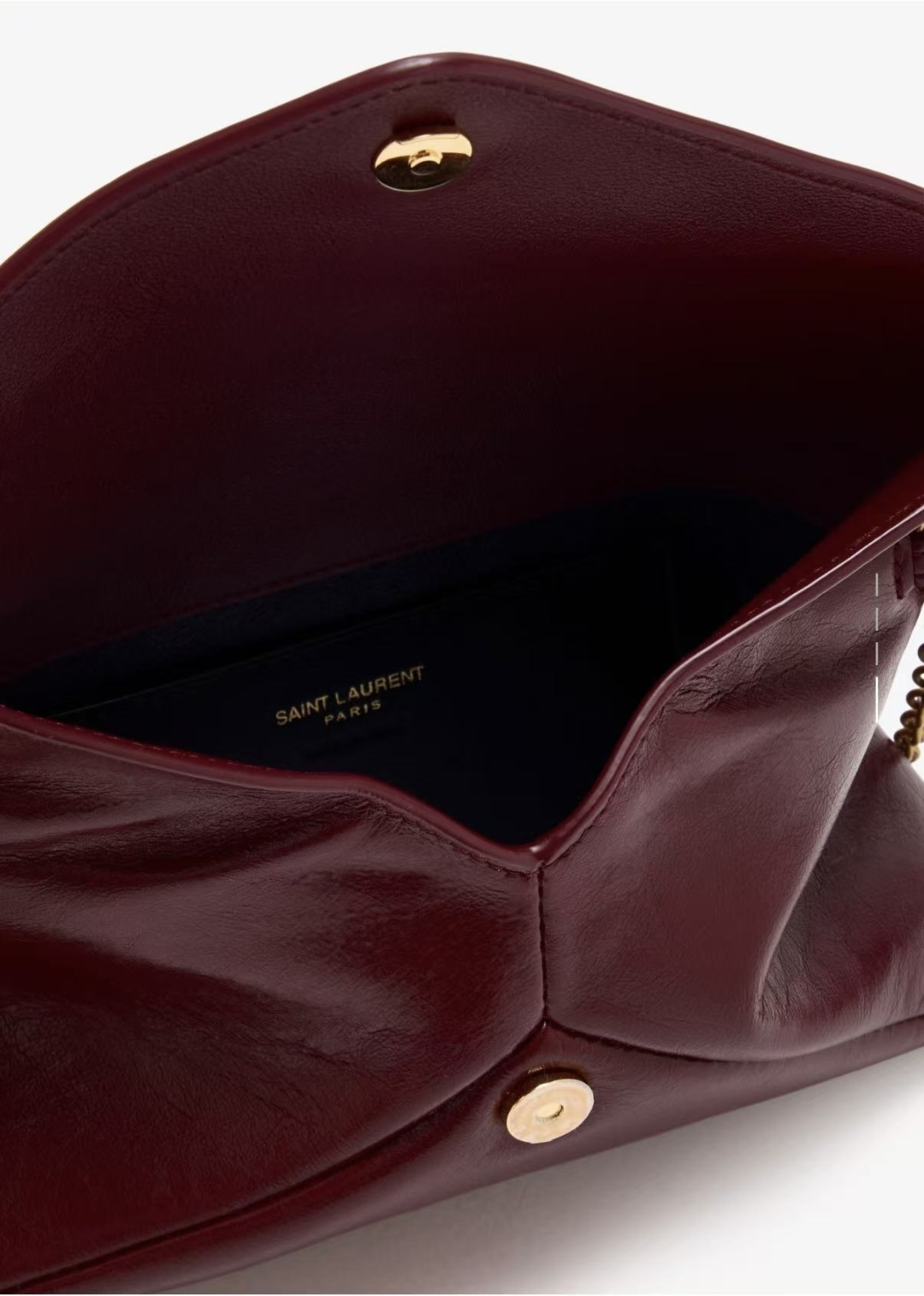 [TOP] Yves Saint Laurent YSL Calypso Bag Wax Leather 19×12×3cm - Dark Red