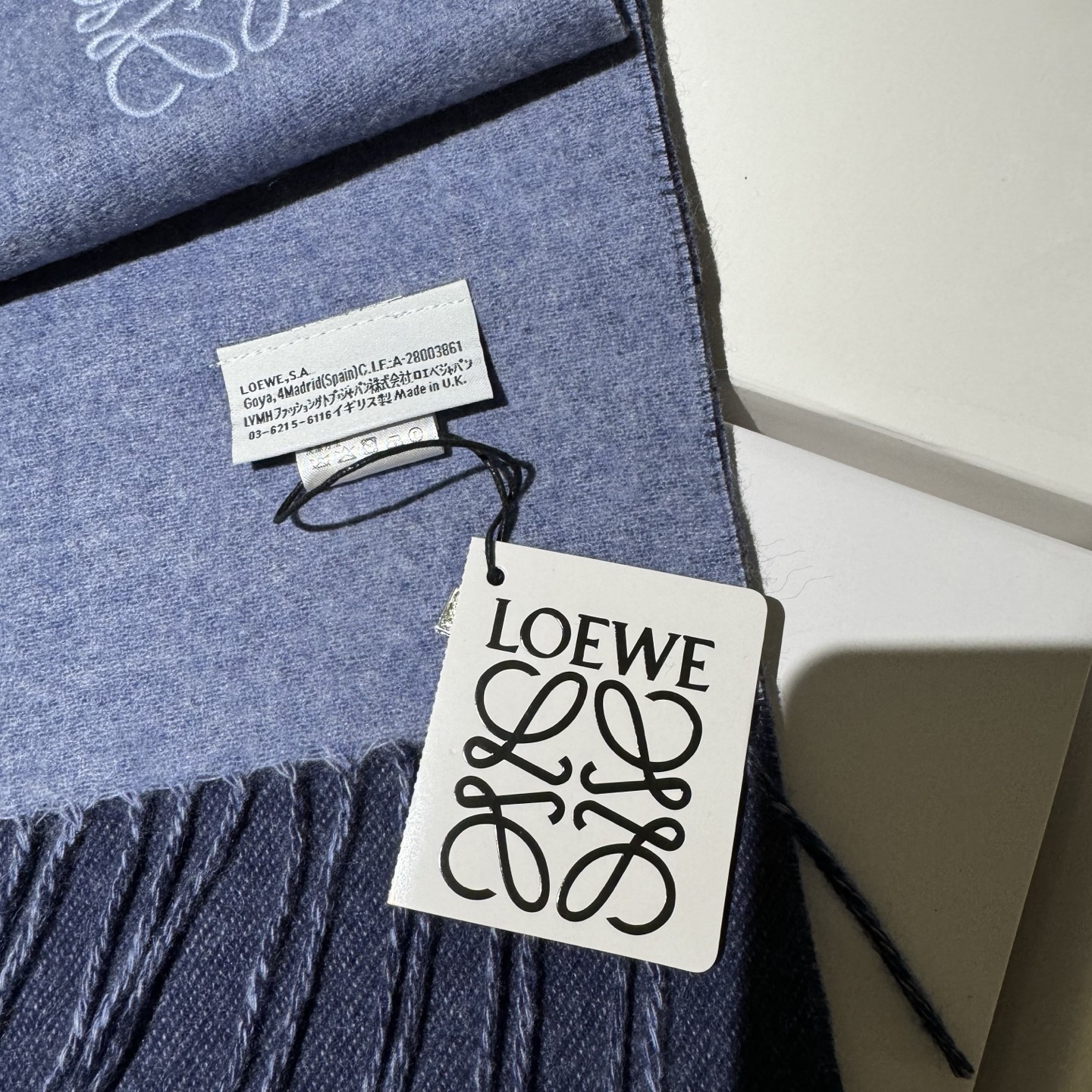 [TOP] LOEWE Wool Scarf 35x190cm - Blue