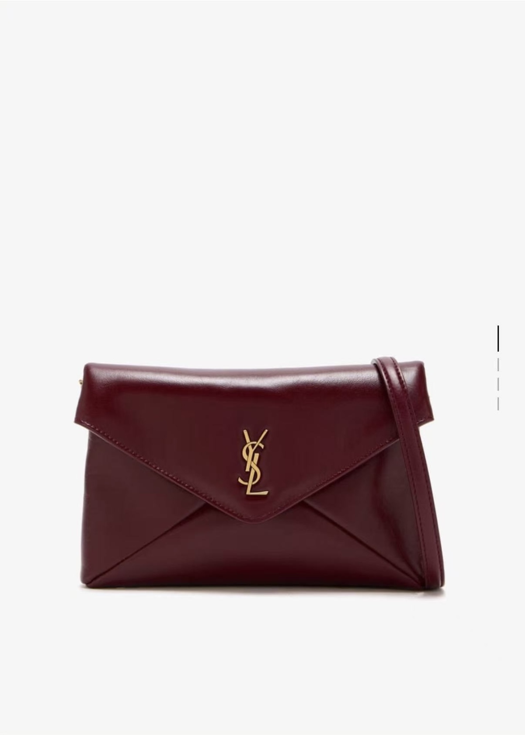 [TOP] Yves Saint Laurent YSL Calypso Bag Wax Leather 19×12×3cm - Dark Red