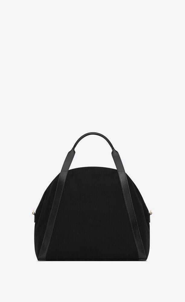 [TOP] Yves Saint Laurent YSL Rive Gauche Embroidered Cowhide Shopping Bag 42x32x18cm - Black