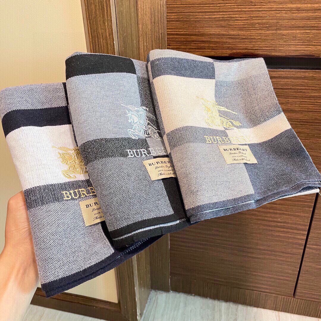 [TOP] BURBERRY Cashmere Scarf 200x32cm  - 3 Colors