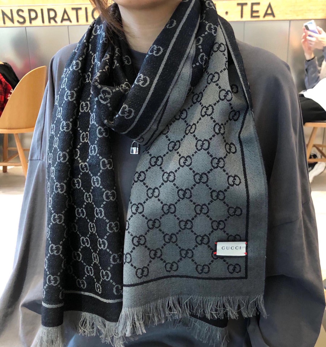 [TOP] GUCCI Cashmere Scarf 45×190cm - 2 Colors