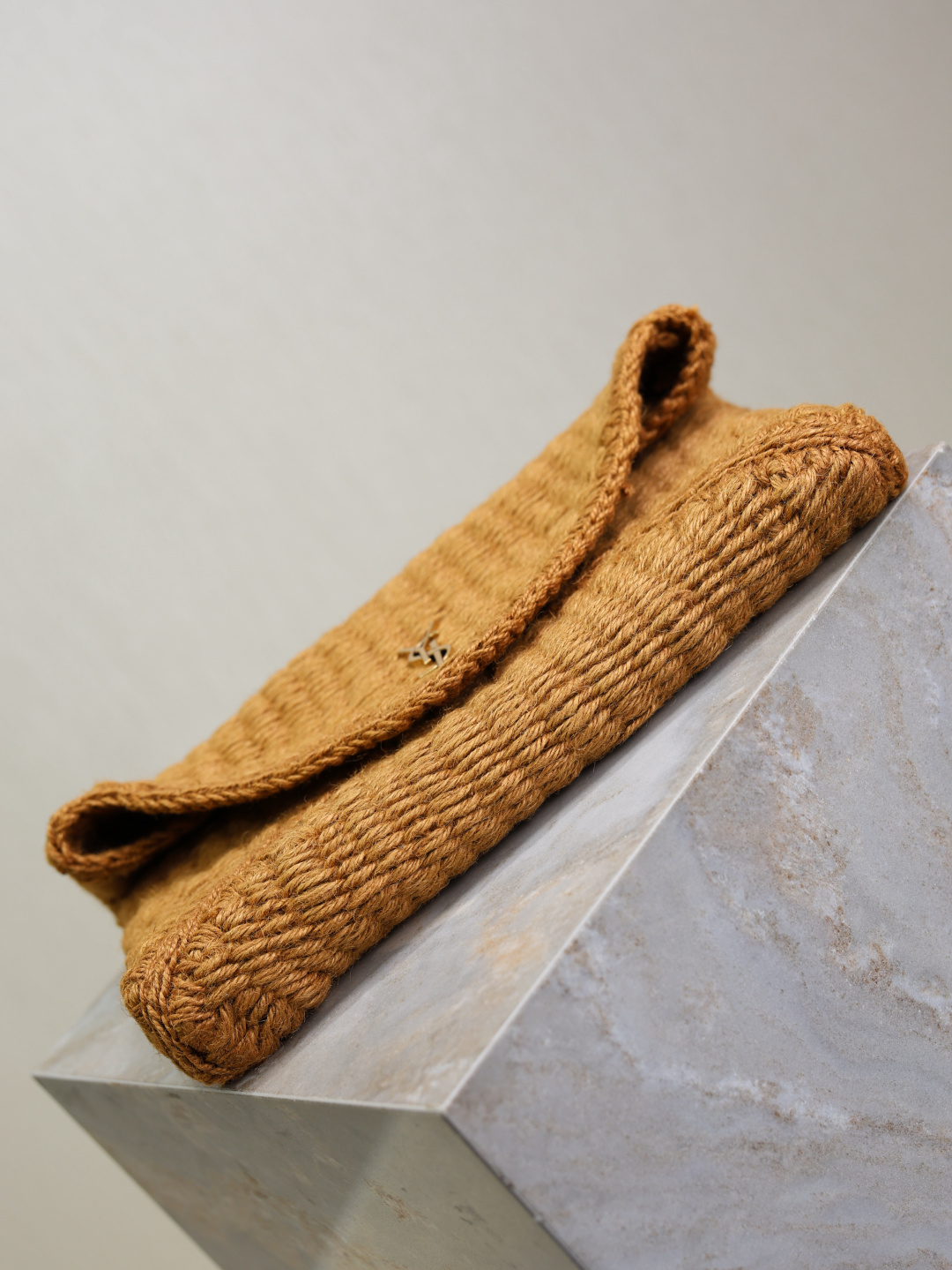 [TOP] Yves Saint Laurent YSL Le Woven Envelope Clutch Bag 29.5×18×4.5cm - Brown