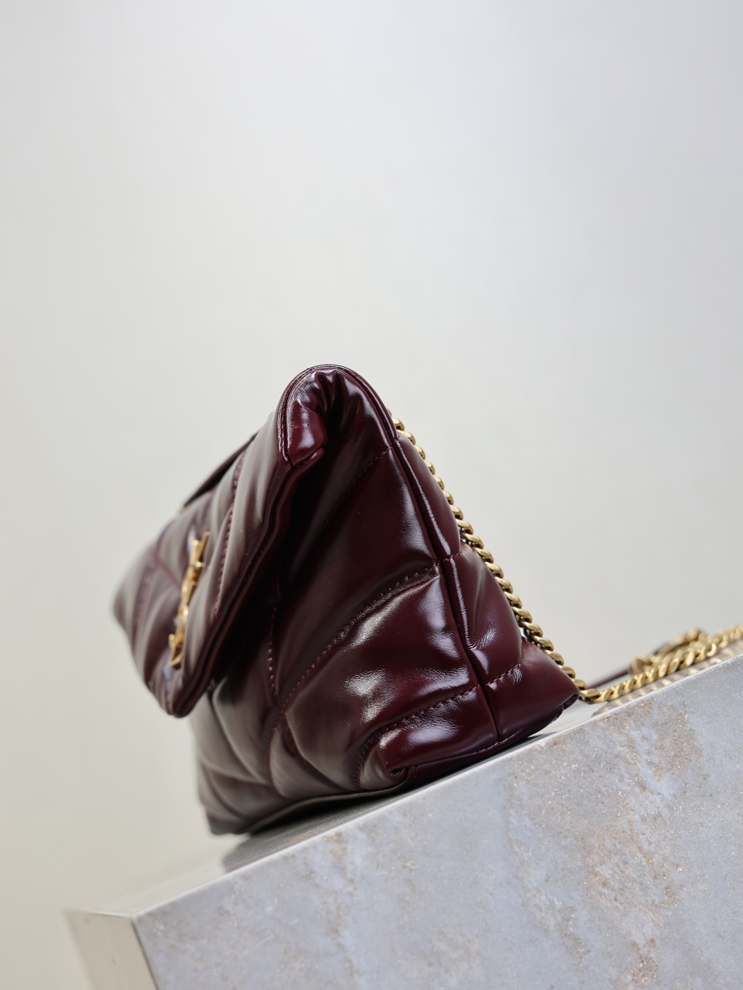 [TOP] Yves Saint Laurent YSL Loulou Puffer Bag Wax Leather 23cm/29cm/35cm - Dark Red