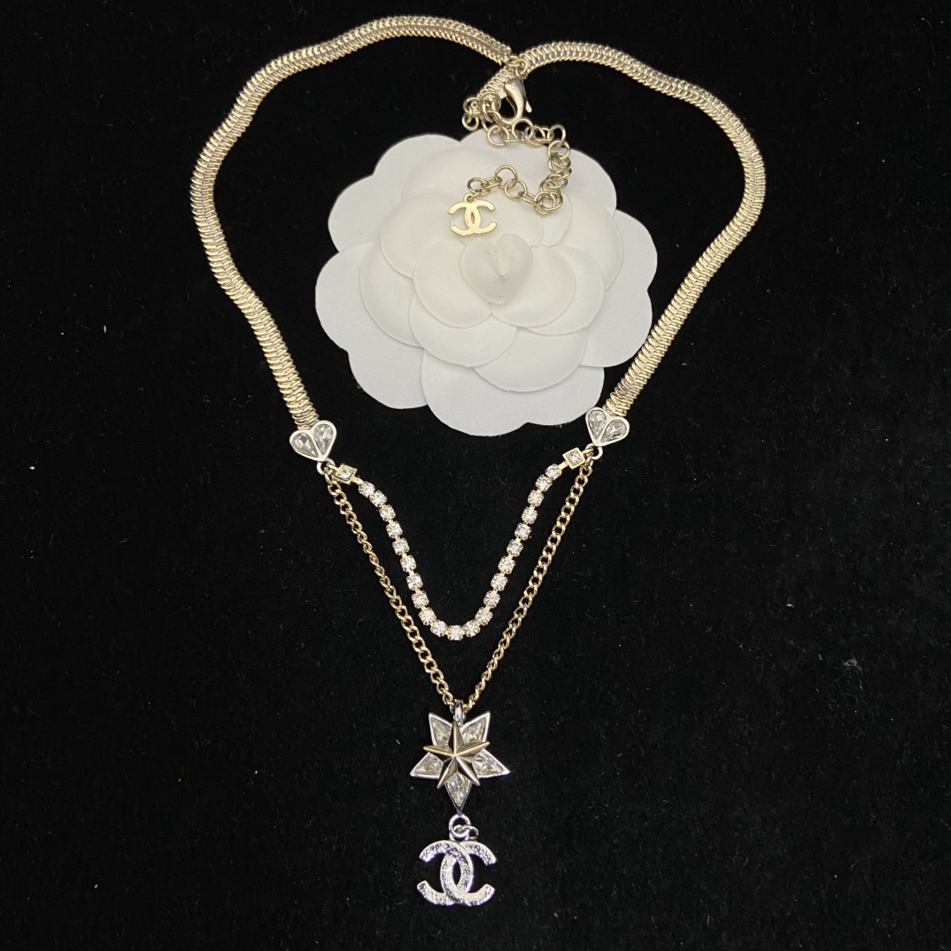 [TOP] CHANEL CC Necklace - Gold