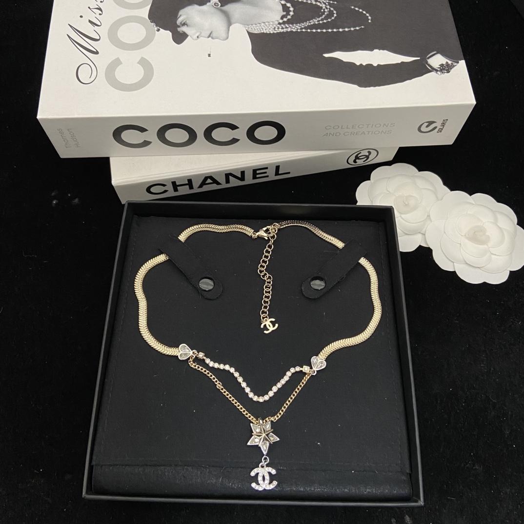 [TOP] CHANEL CC Necklace - Gold