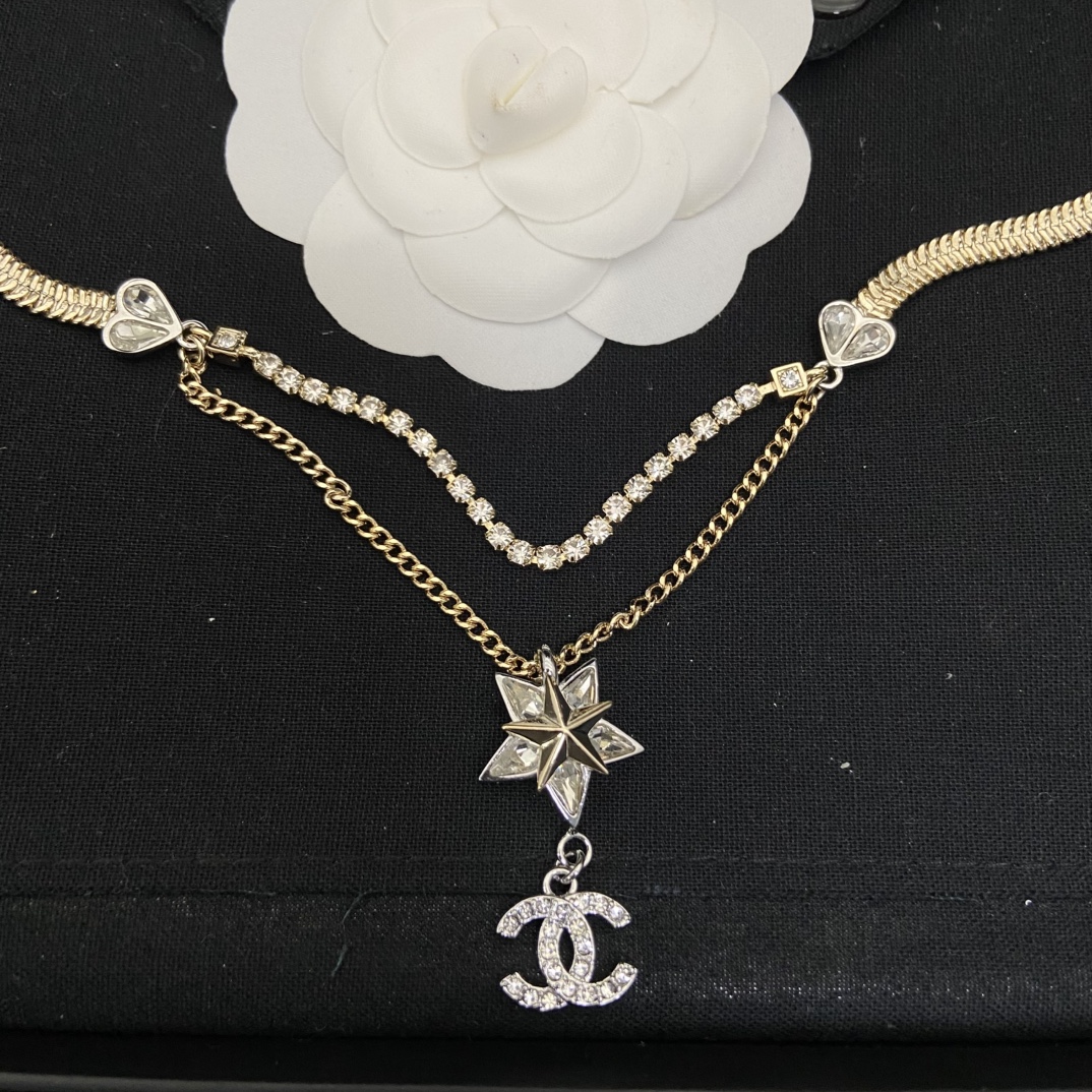 [TOP] CHANEL CC Necklace - Gold