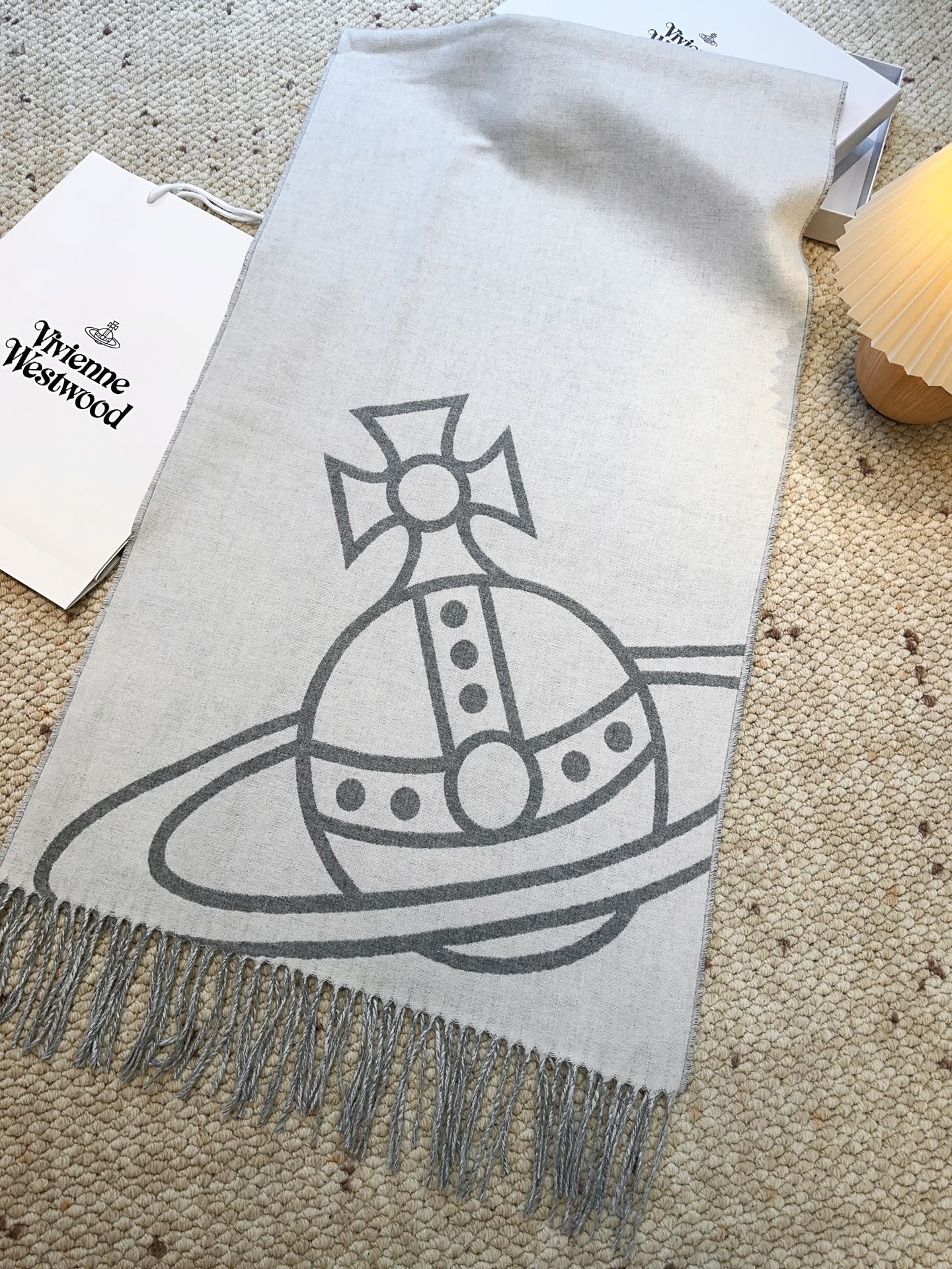 [TOP] Vivienne Westwood Cashmere Scarf 50*200cm  - Gray