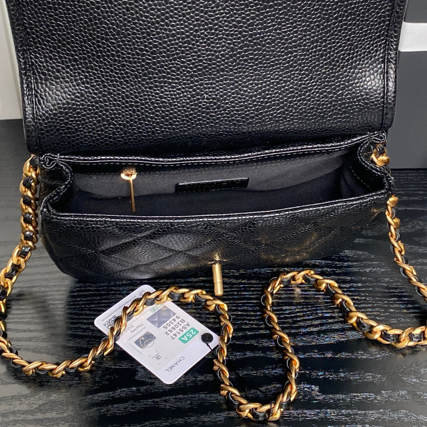 [TOP] CHANEL Backpack Lychee-Patterned Cowhide 15.5×22×6cm/18×24×6cm - Black&GHW