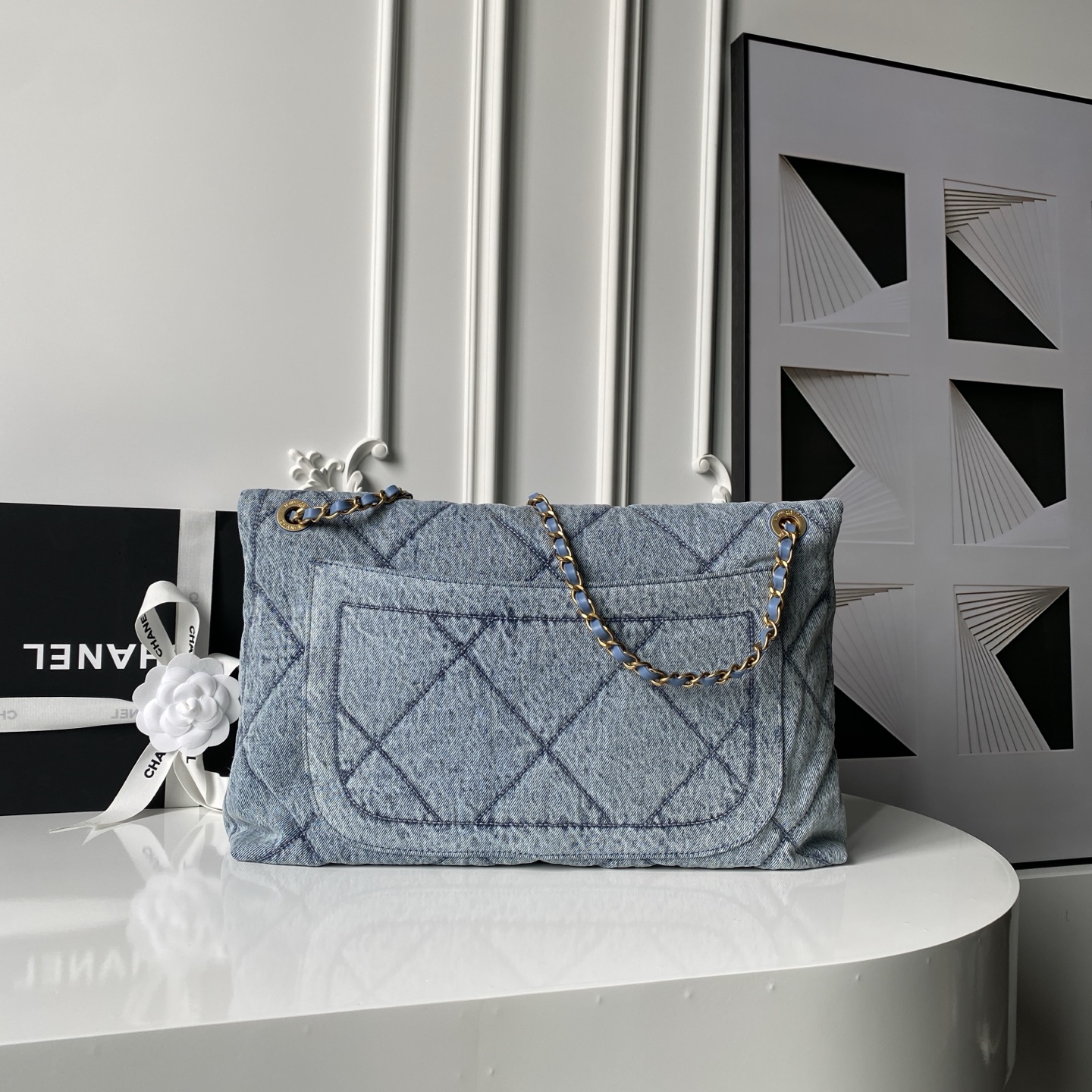 [TOP] CHANEL Denim Bag 26.5×45×9.5cm - Blue