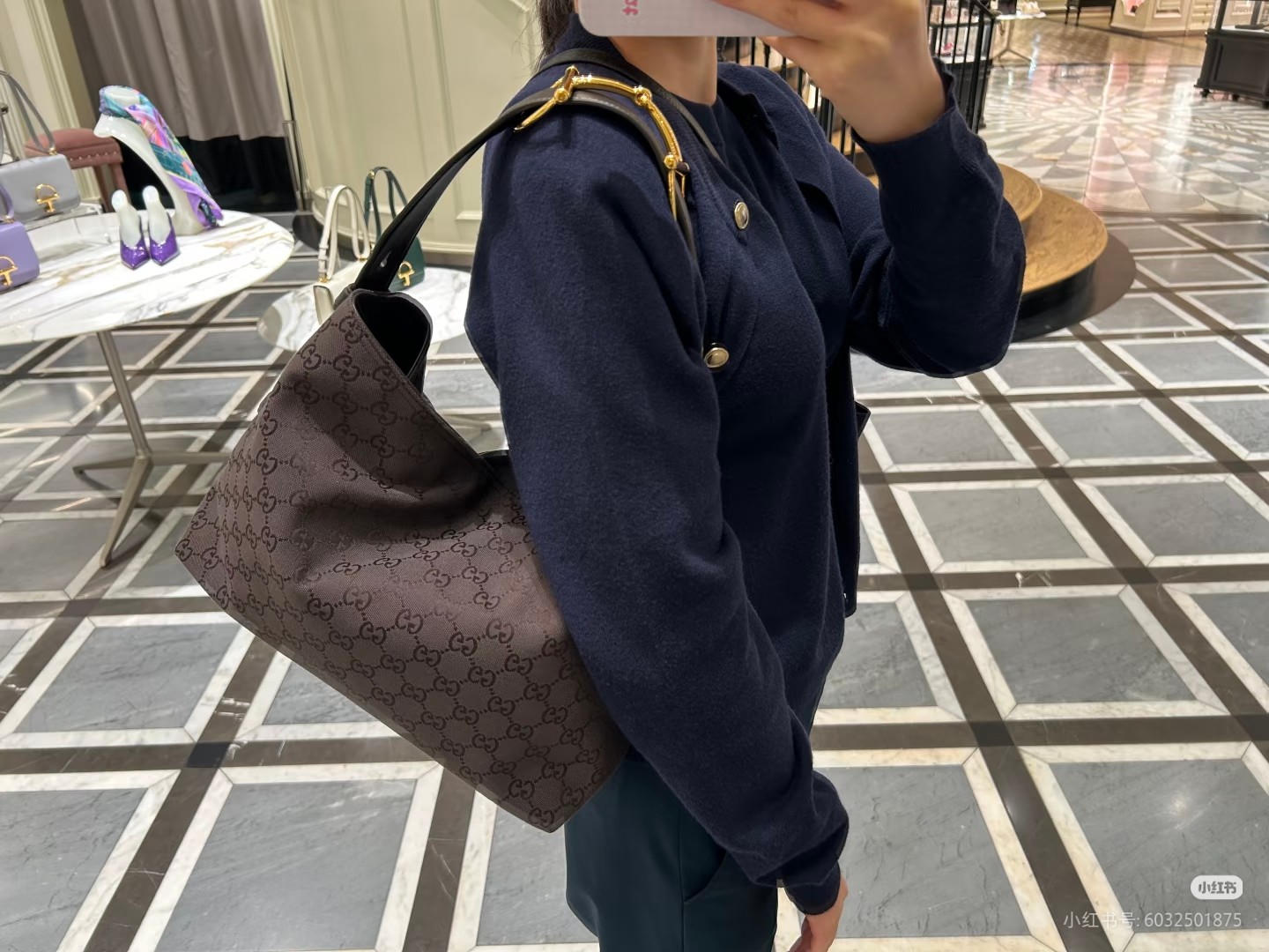 [TOP] GUCCI Beatrix Tote Bag  35 x 27 x 11 cm - Chocolate Color