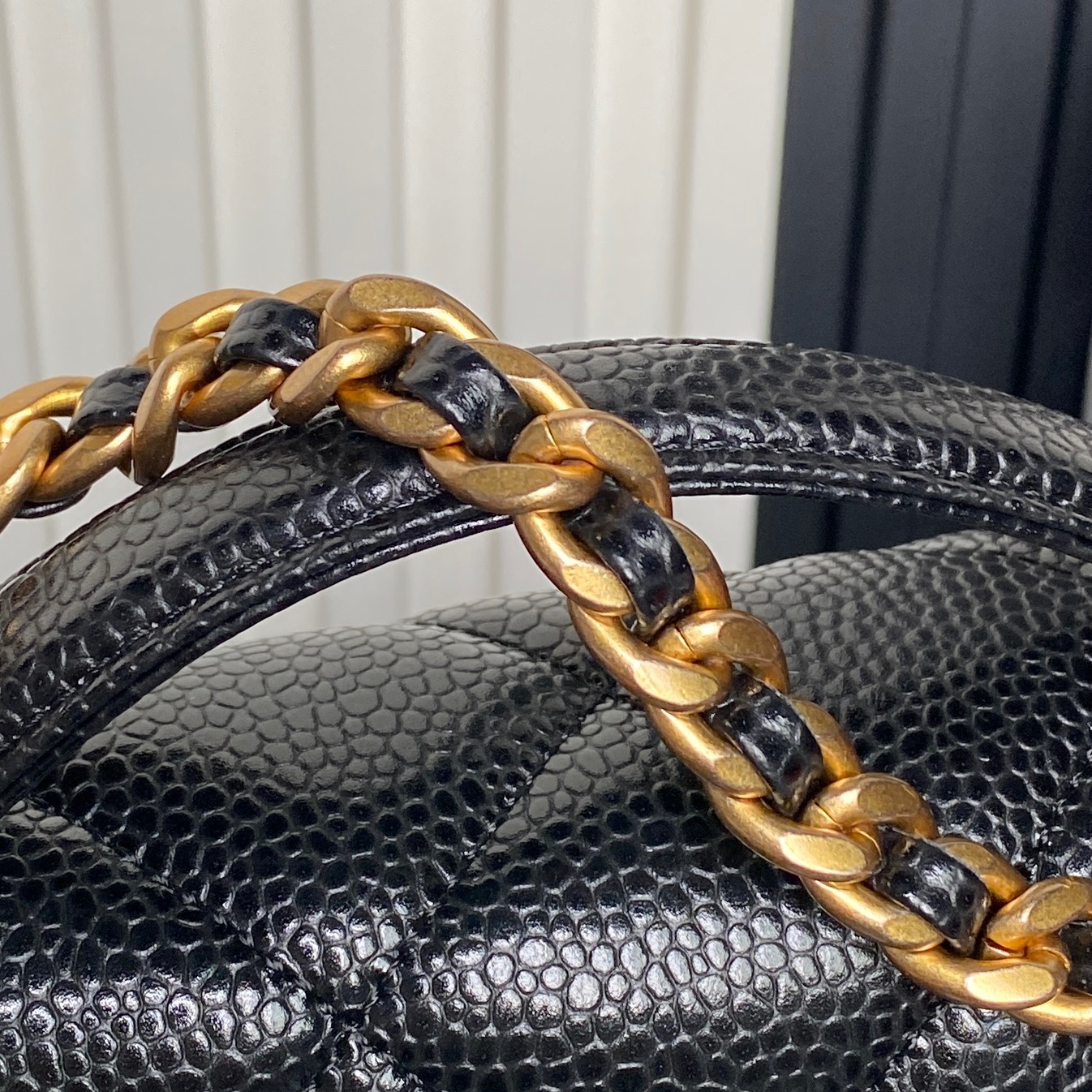 [TOP] CHANEL Backpack Lychee-Patterned Cowhide 15.5×22×6cm/18×24×6cm - Black&GHW