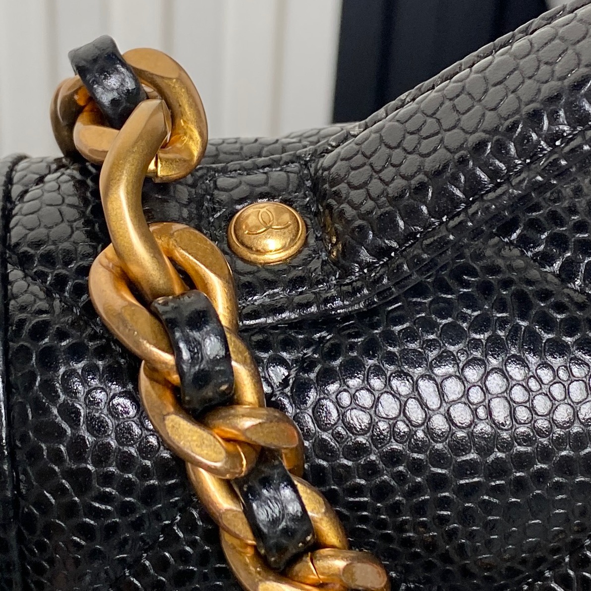 [TOP] CHANEL Backpack Lychee-Patterned Cowhide 15.5×22×6cm/18×24×6cm - Black&GHW