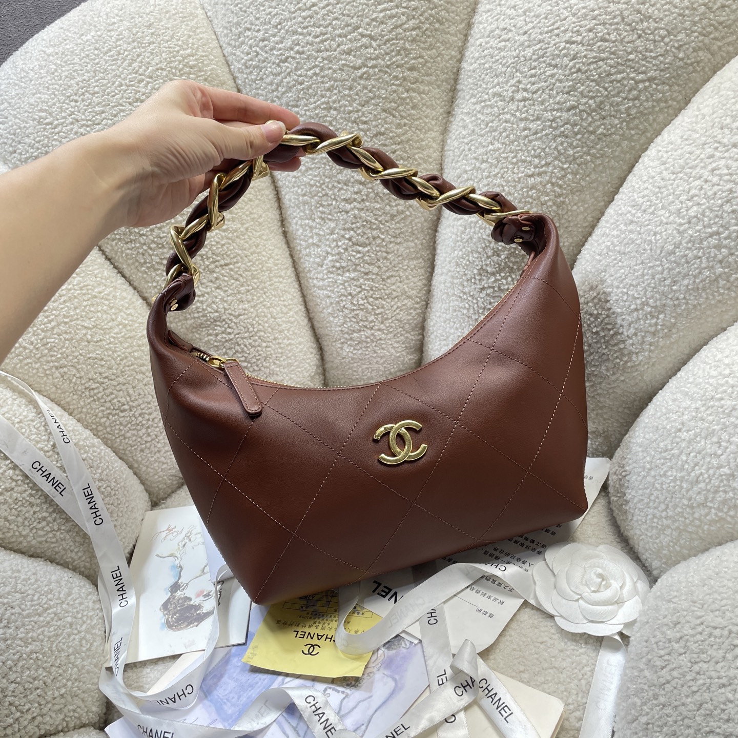 [TOP] CHANEL Hobo Bag 24x28x8cm - 3 Colour