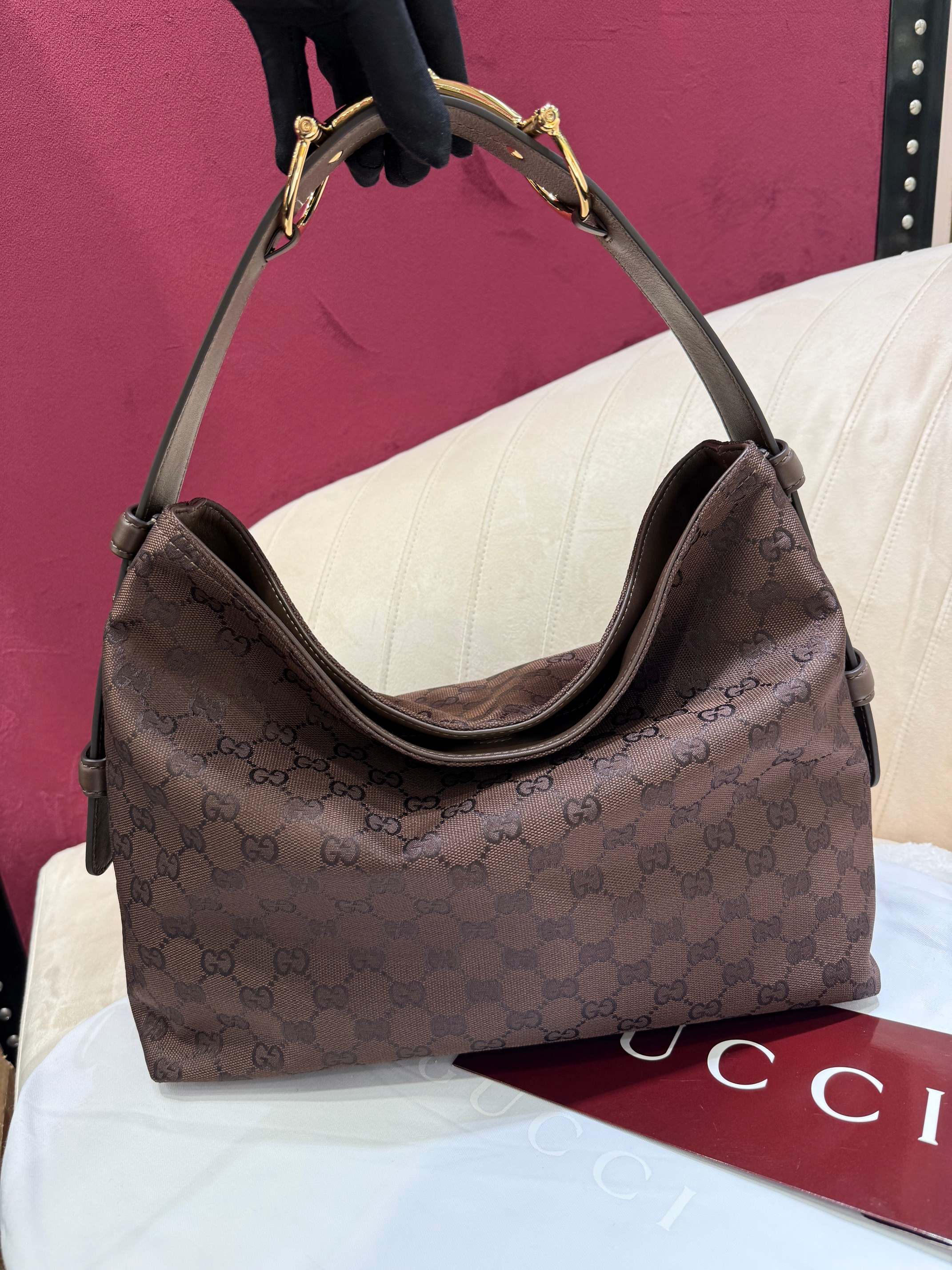 [TOP] GUCCI Beatrix Tote Bag  35 x 27 x 11 cm - Chocolate Color